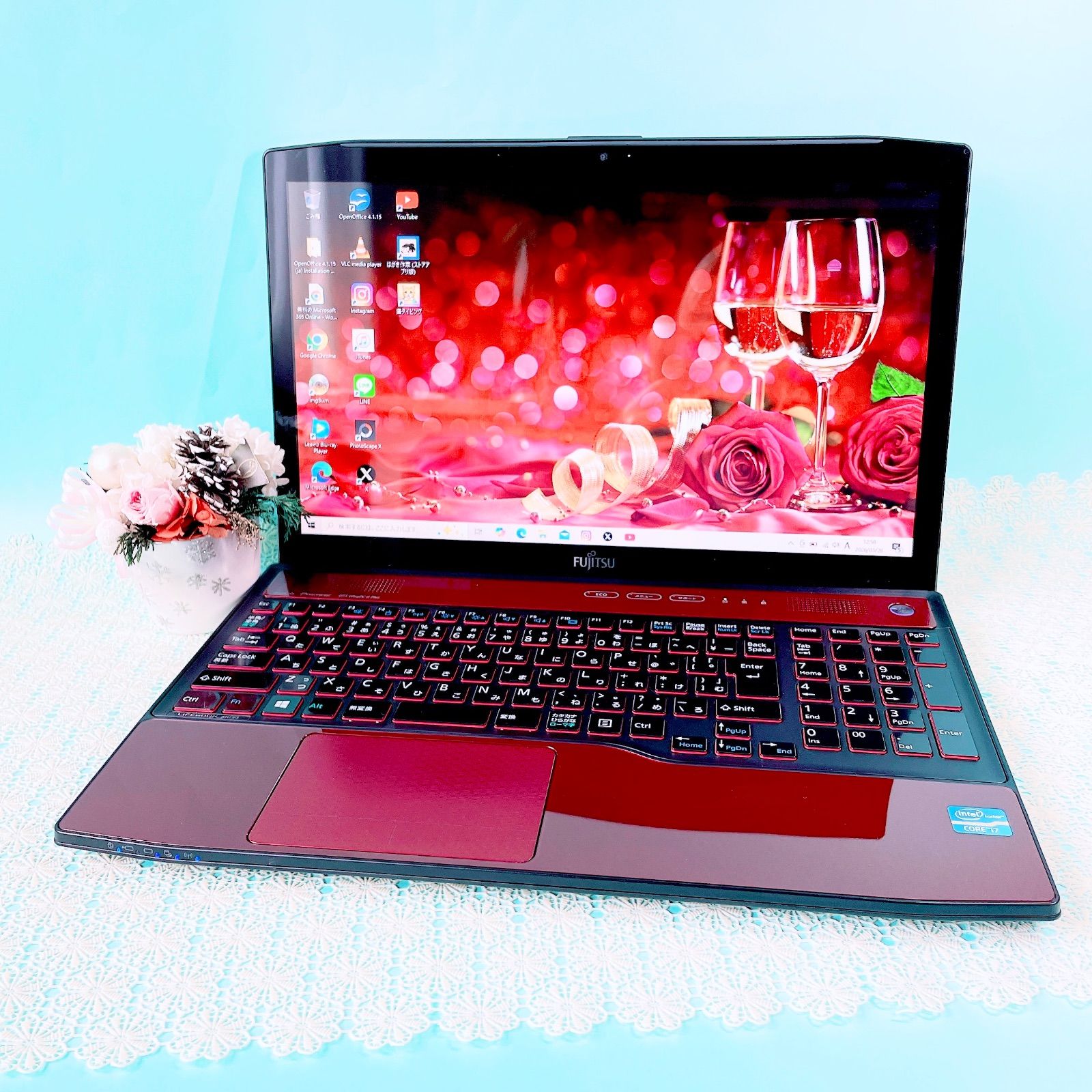 初期設定済】富士通 Corei7 レッドノートPC 1TB - メルカリ