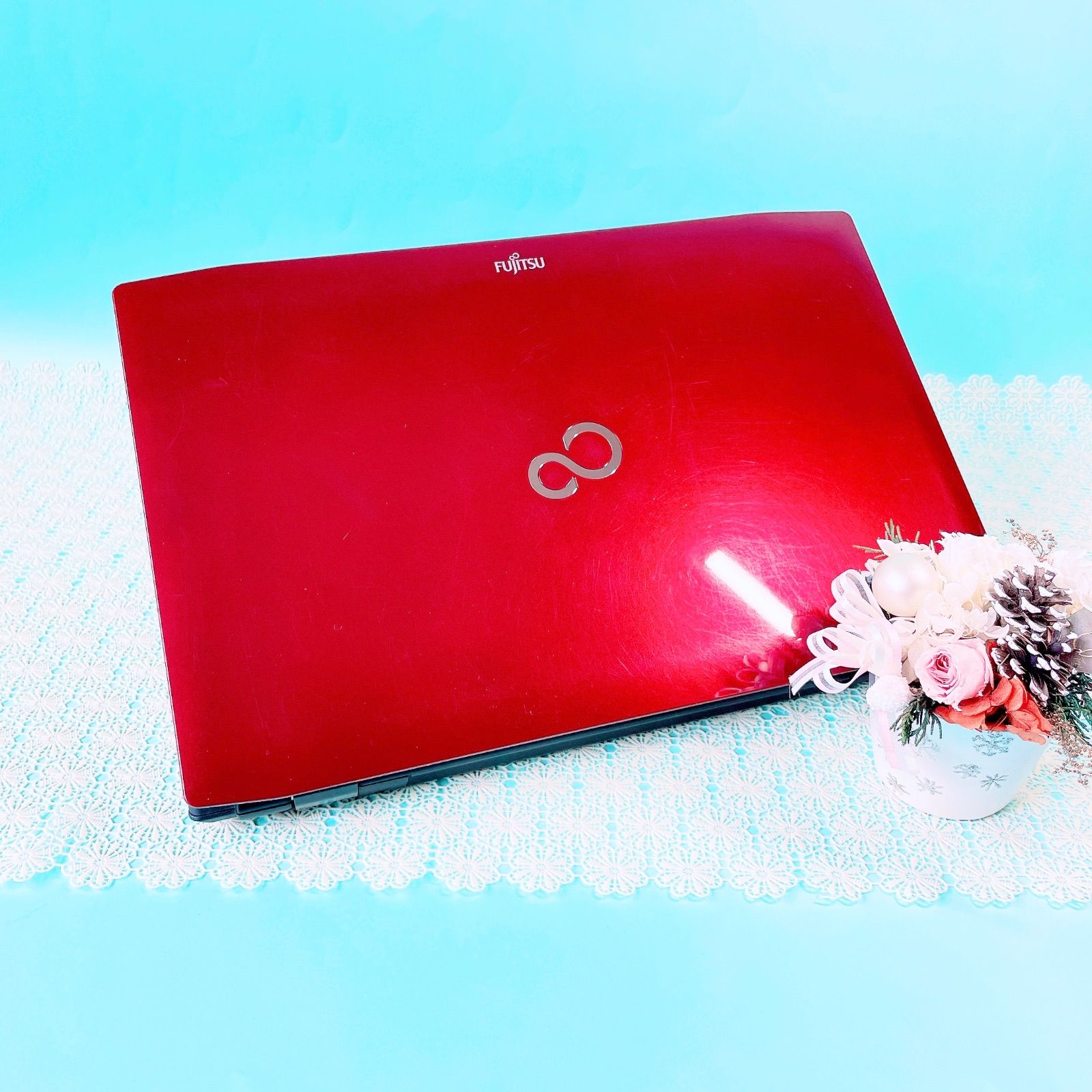 お買い得❣人気の赤ノートパソコン✨すぐに使える設定済✨カメラ 