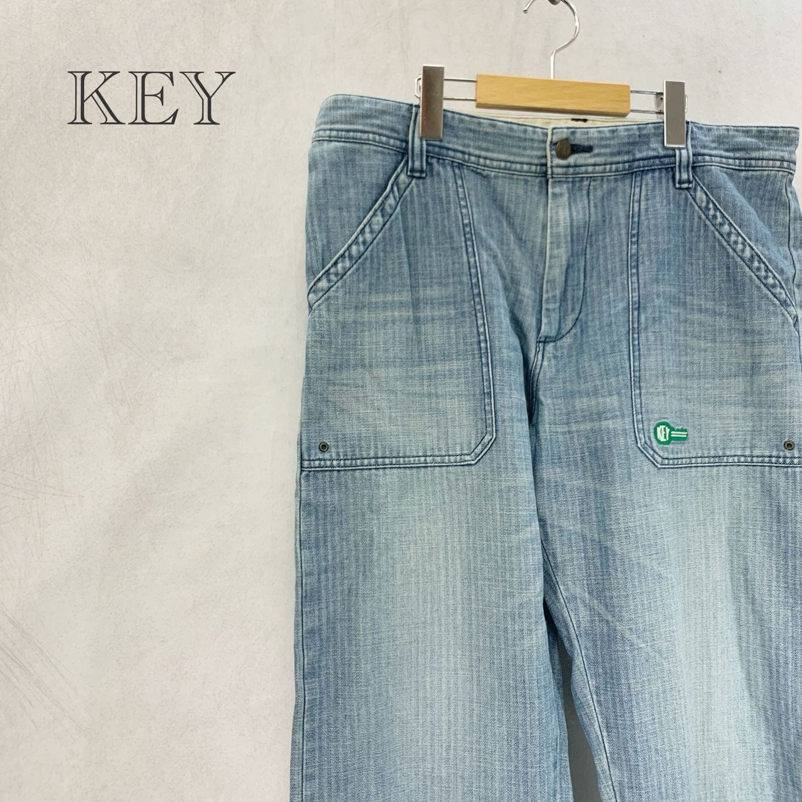 KEY デニム ペインター パンツ L ブルー メンズ ファッション _201023 