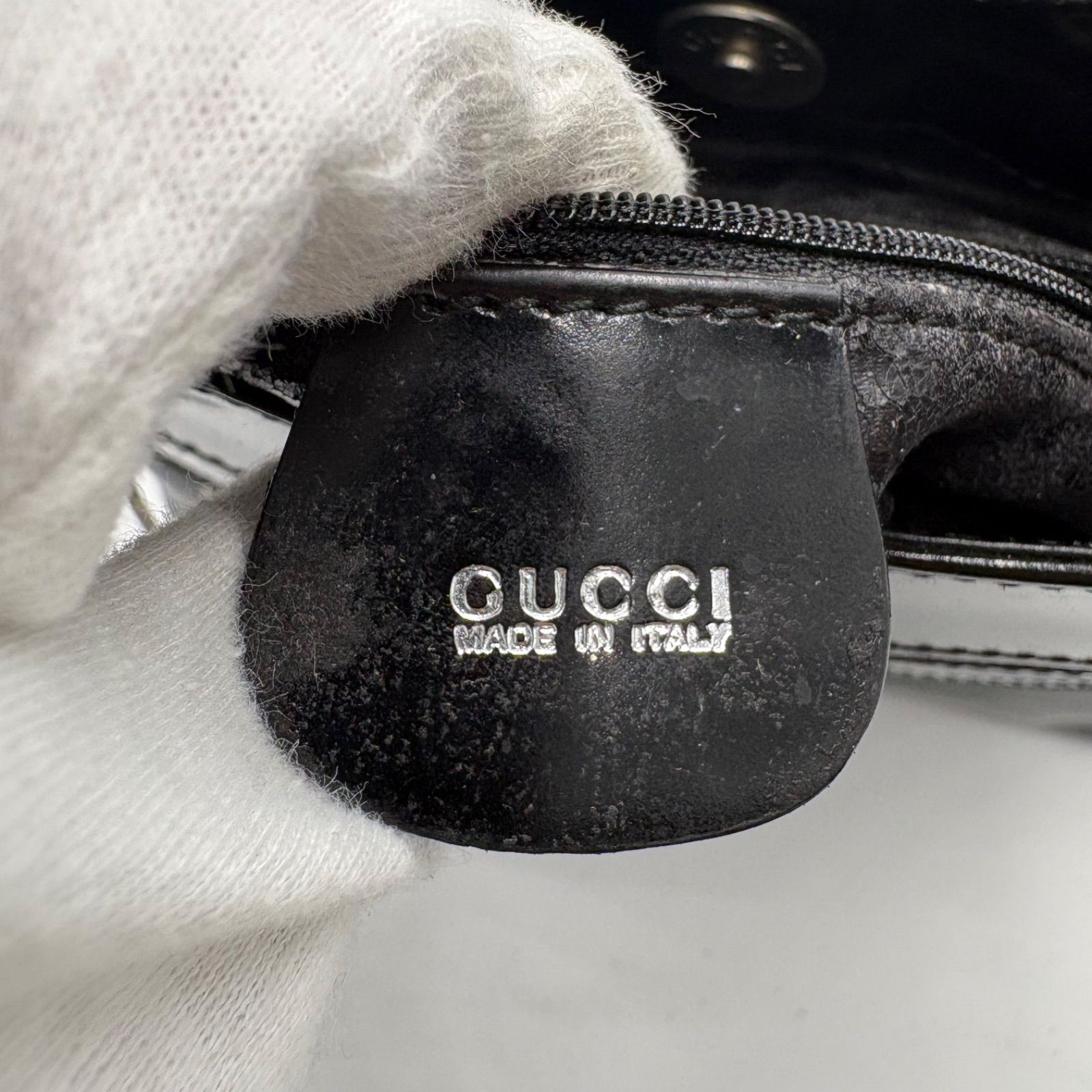 GUCCI Y2K Biker TomFord Patent Leather Shoulder Bag Black グッチ 