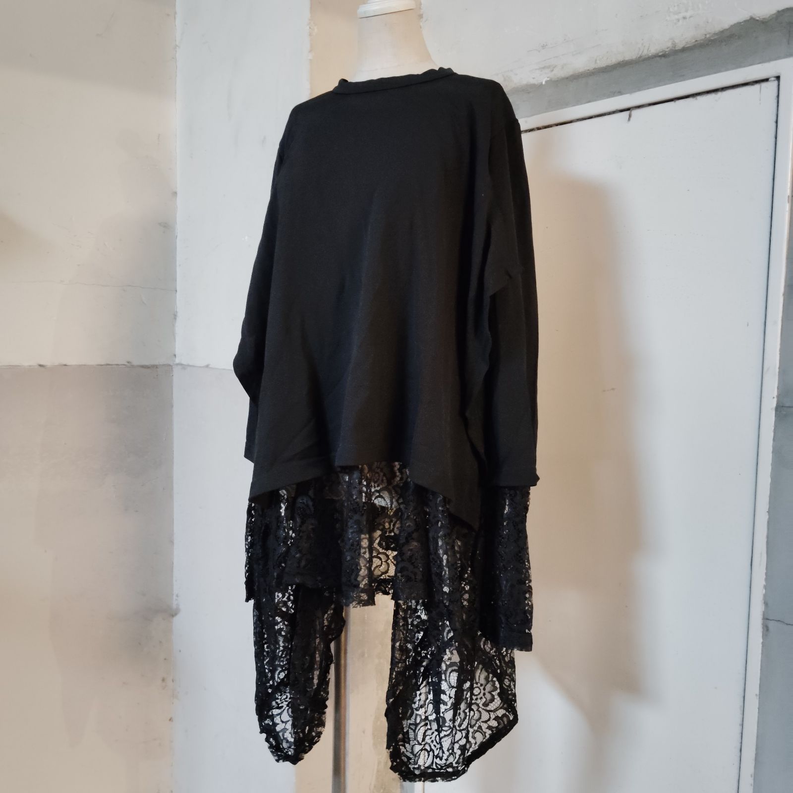 コムデギャルソン 22AW レース レイヤード ロングスリーブ 変形 カットソー COMME des GARCONS 22aw レースレイヤード エステル 長袖カットソー