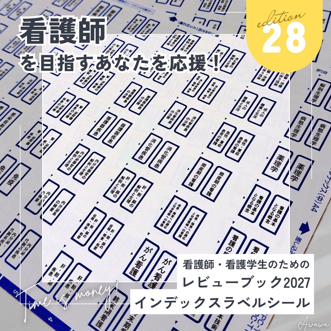 看護師 レビューブック 2027 専用 インデックスラベルシール 看護 看護