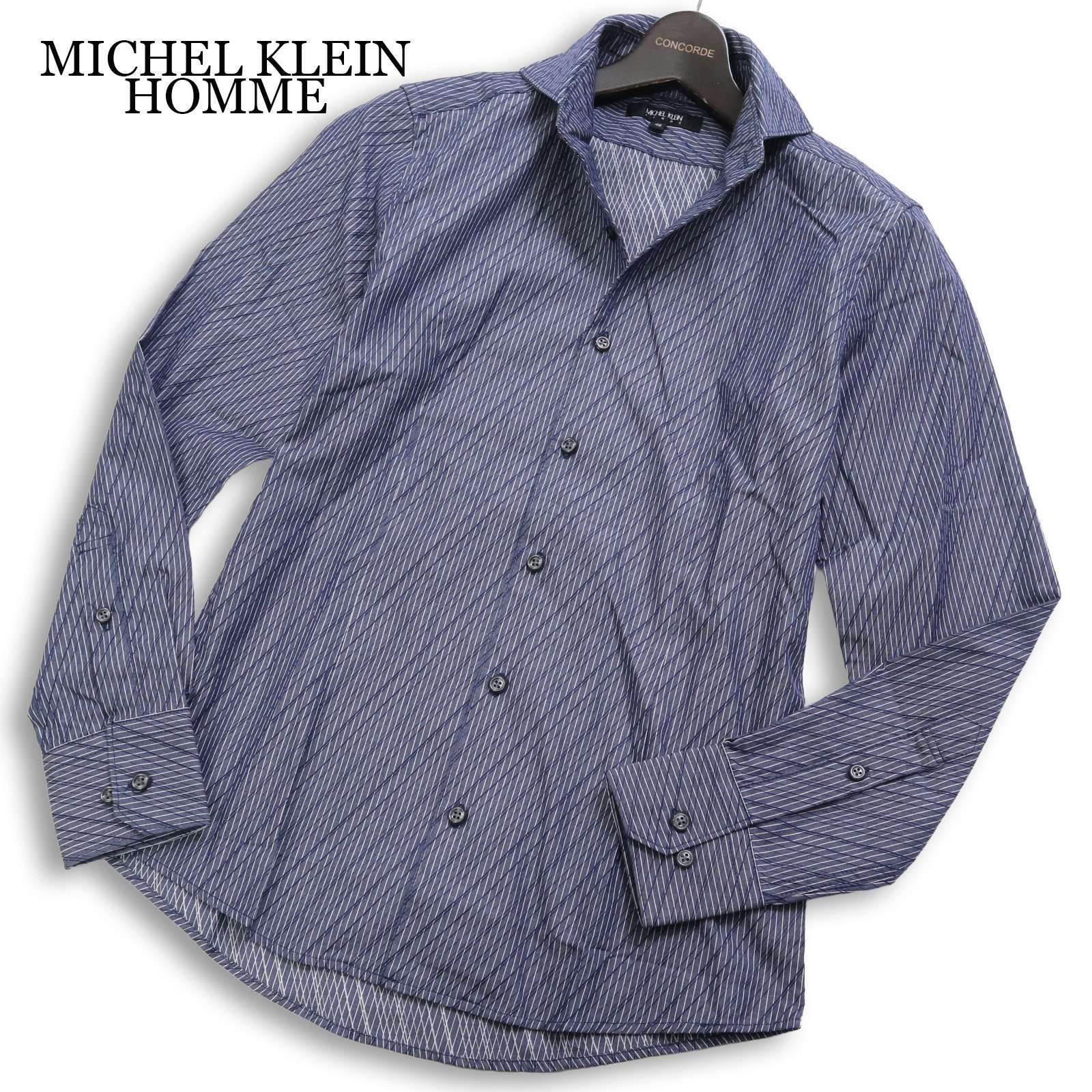 MICHEL KLEIN HOMME ミッシェルクラン オム 通年☆ 長袖 ストライプ 