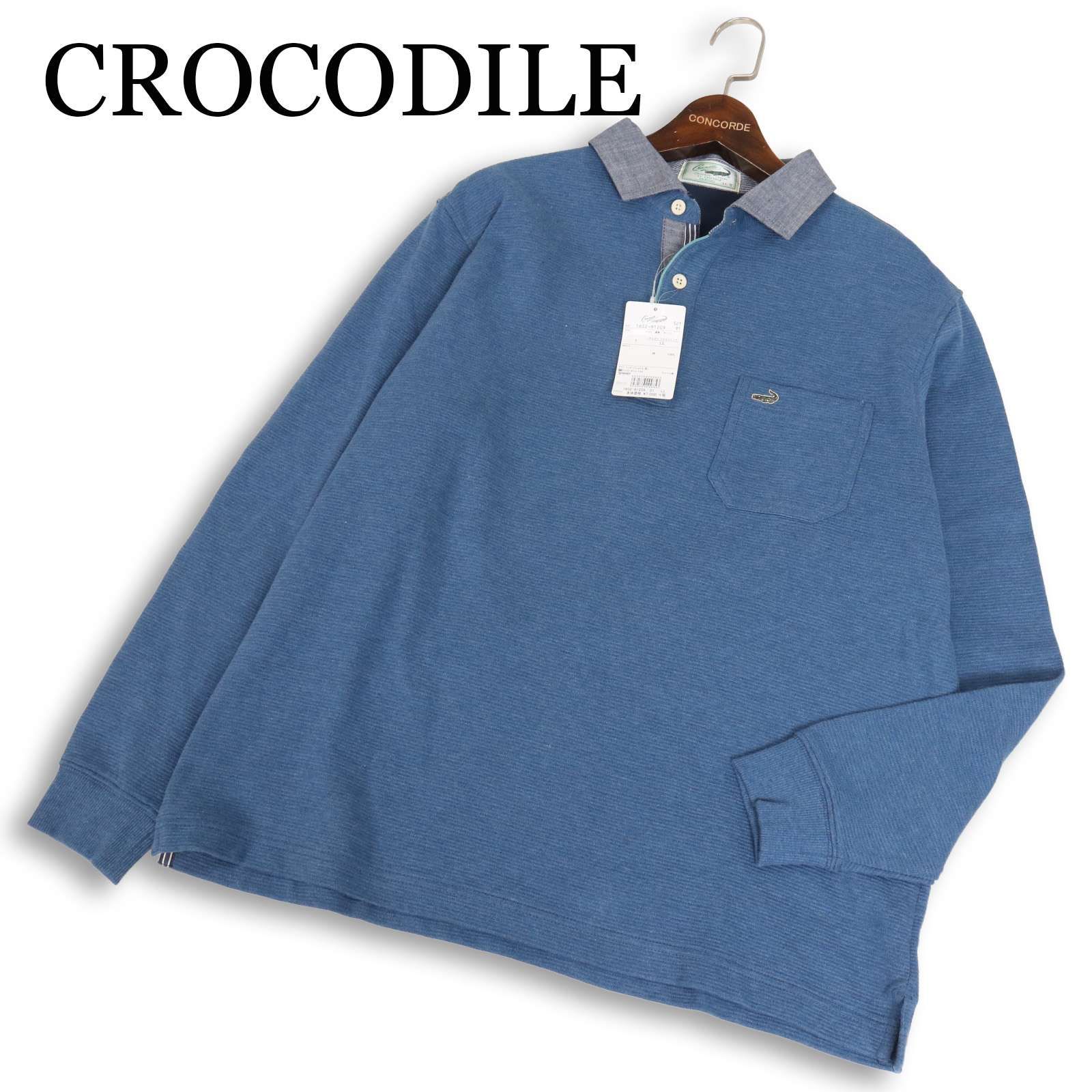 新品 未使用】 CROCODILE クロコダイル 通年 ワニ ロゴ刺繍☆ 長袖 