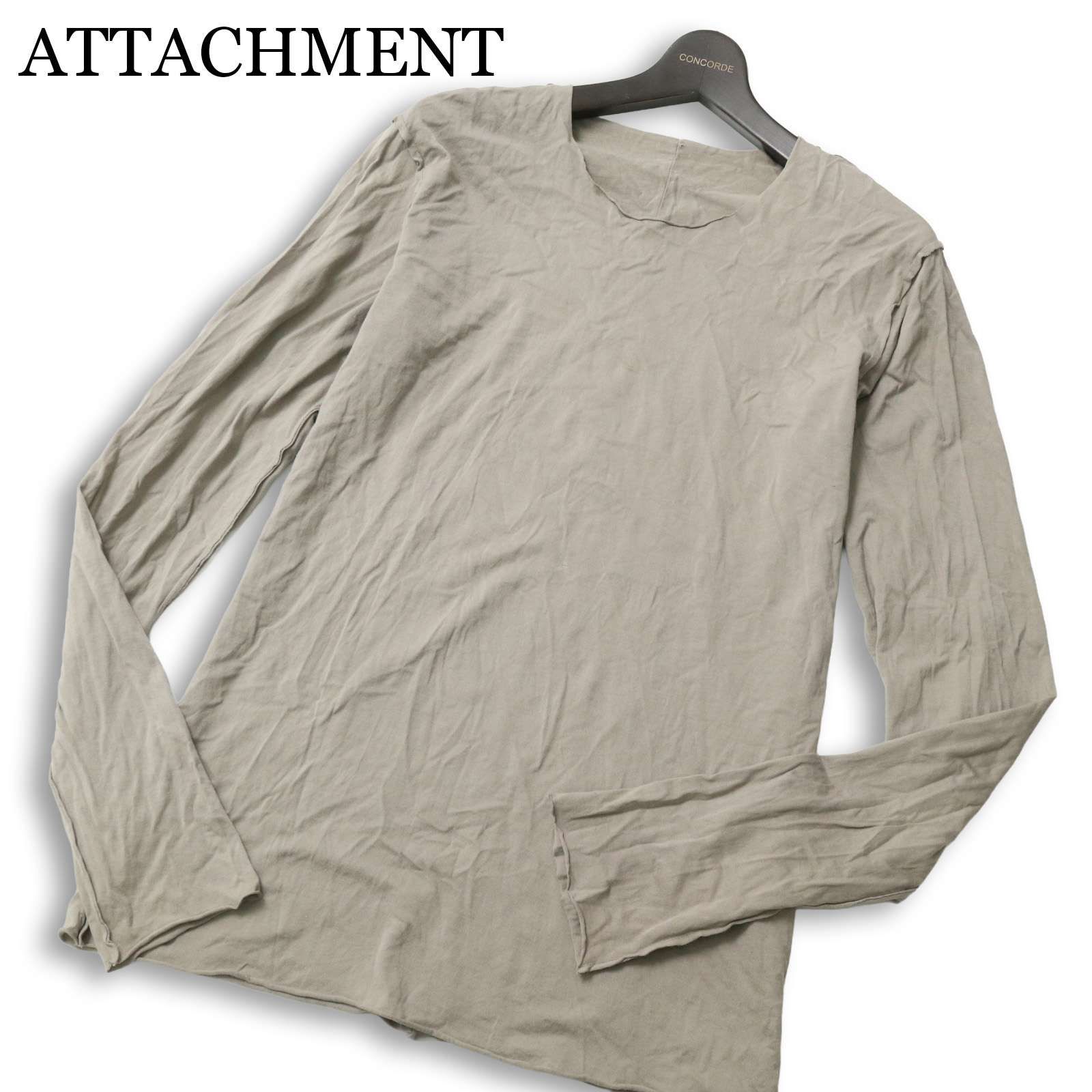 ATTACHMENT アタッチメント 通年☆ 長袖 カットオフ ロンTシャツ 