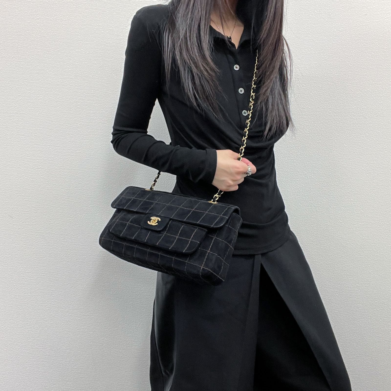 中古】CHANEL シャネル ココマーク チョコバー チェーンショルダー 