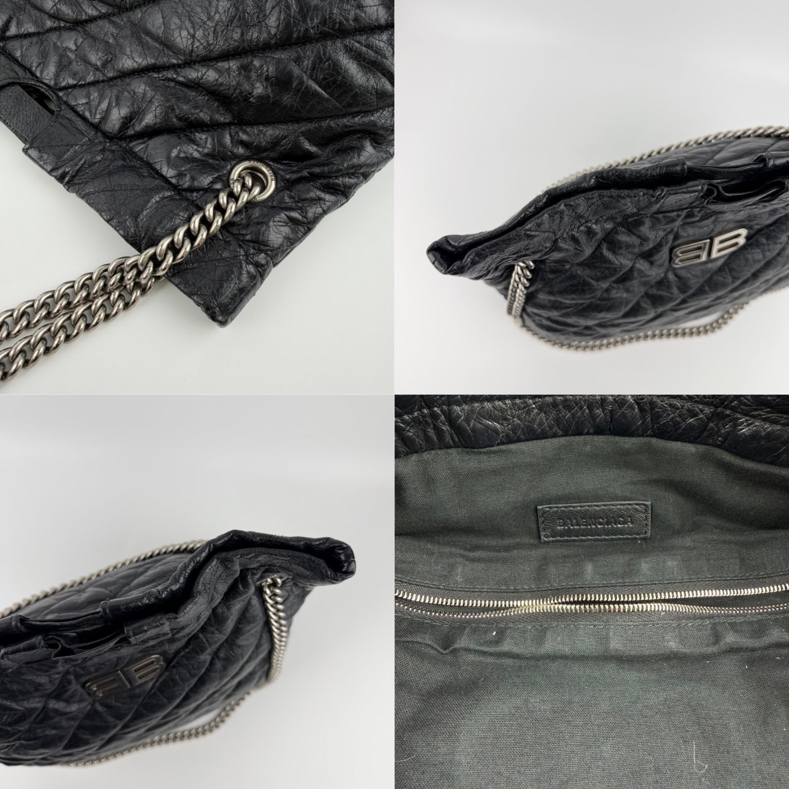 中古】BALENCIAGA バレンシアガ ショルダーバッグ ブラック レザー 