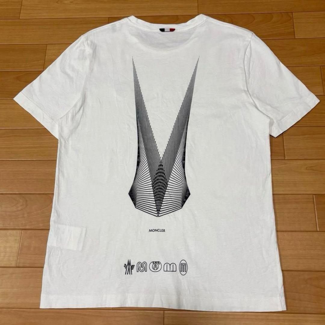モンクレール 黒ラバーワッペン ホワイト XS Tシャツ 国内正規品 5S190 