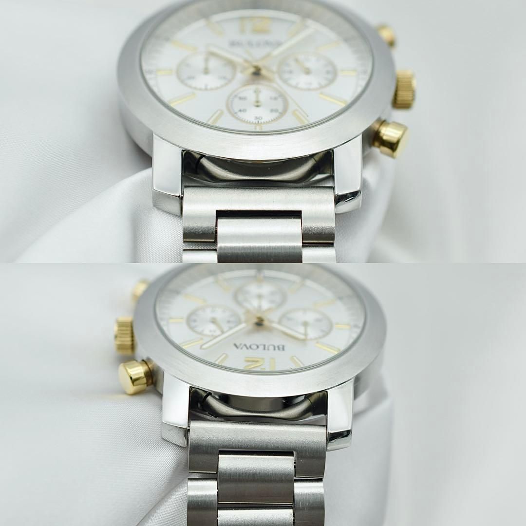 BULOVA 新品同様 希少 クロノグラフ 98A141 シルバー メンズ - メルカリ