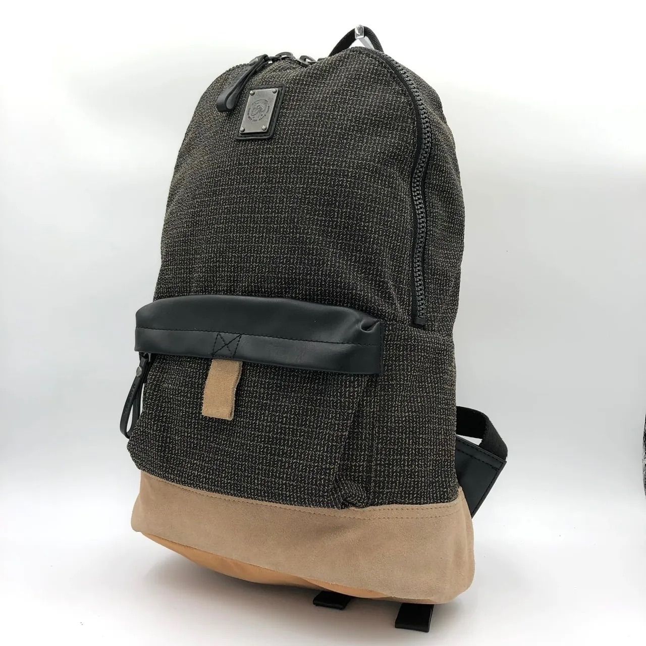 DIESEL ディーゼル リュック バックパック カーキ キャンバス レザー 
