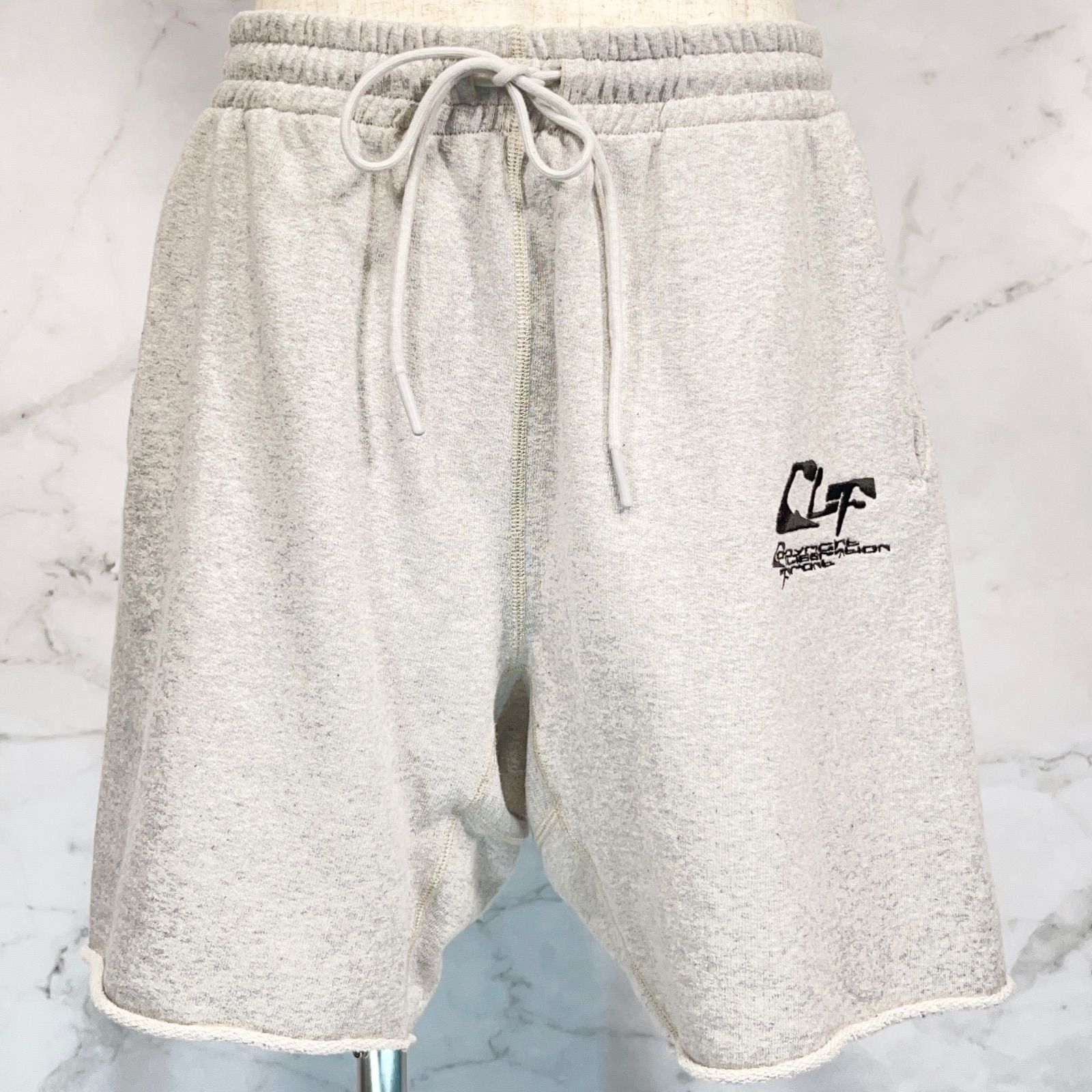 READYMADE レディメイド CLF 刺繍ロゴ スウェット ハーフパンツ カット