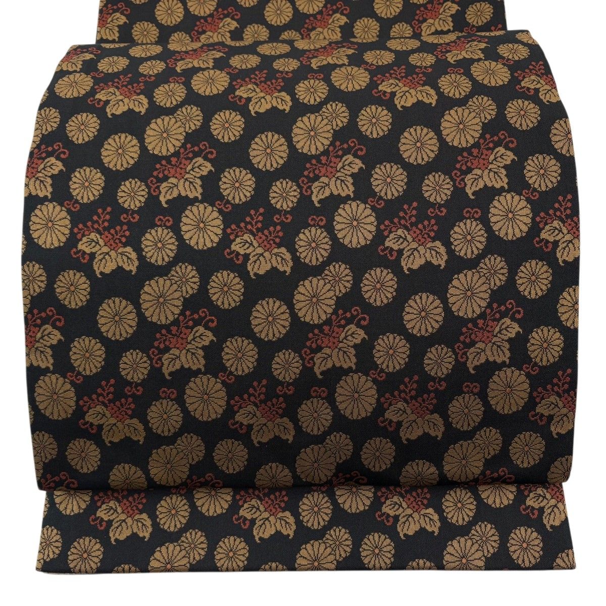 袋帯 秀品 全通 正絹 【中古】 美品 袋帯 秀品 幾何学模様 金糸