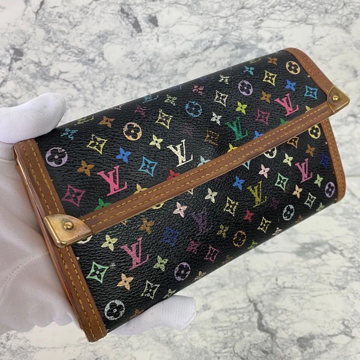 Louis Vuitton ルイヴィトン マルチカラー 三つ折り 長財布 - メルカリ