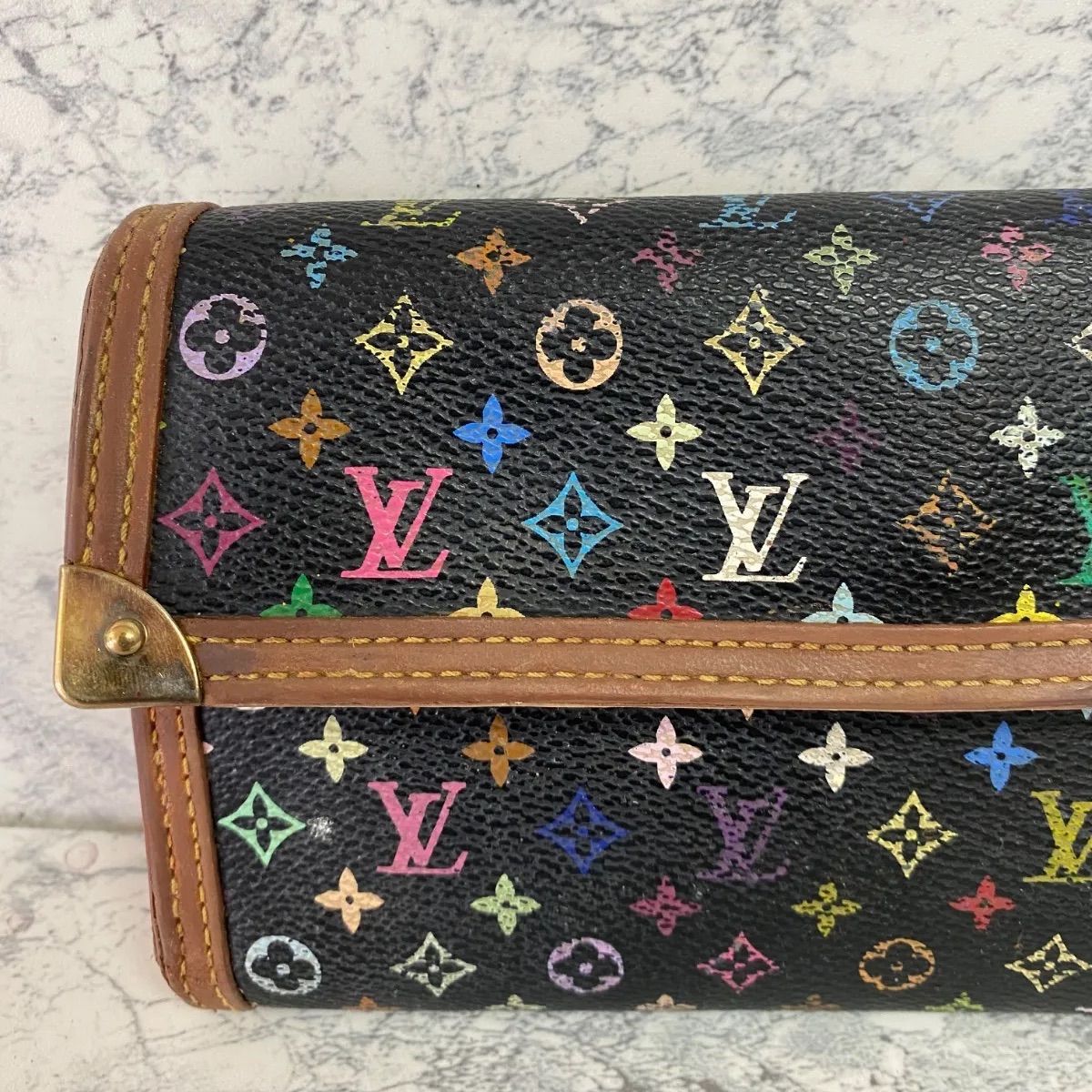 Louis Vuitton ルイヴィトン マルチカラー 三つ折り 長財布 - メルカリ