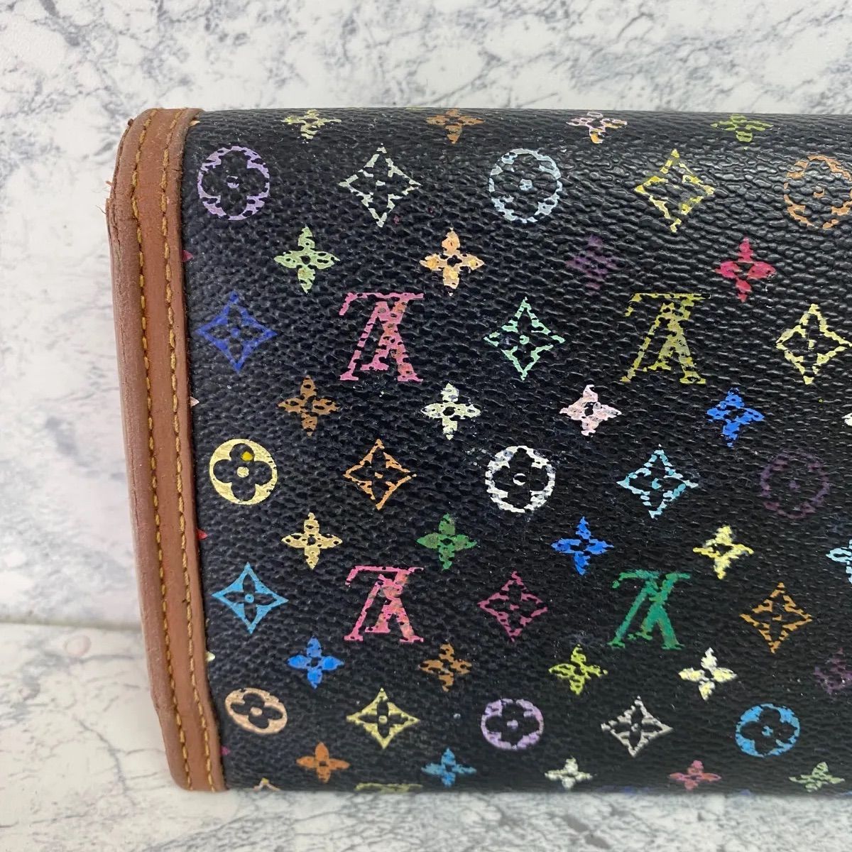 Louis Vuitton ルイヴィトン マルチカラー 三つ折り 長財布 - メルカリ
