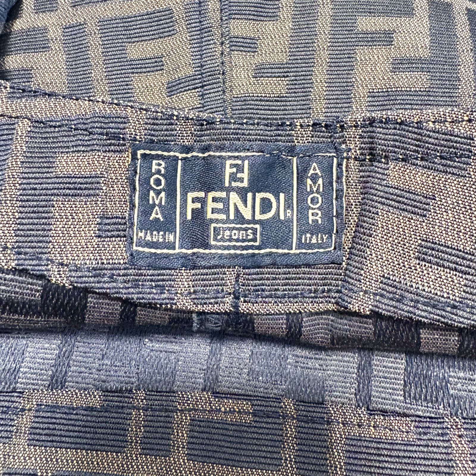希少 FENDI フェンディ ズッカ ロゴ総柄 デニム サロペット ワンピース 