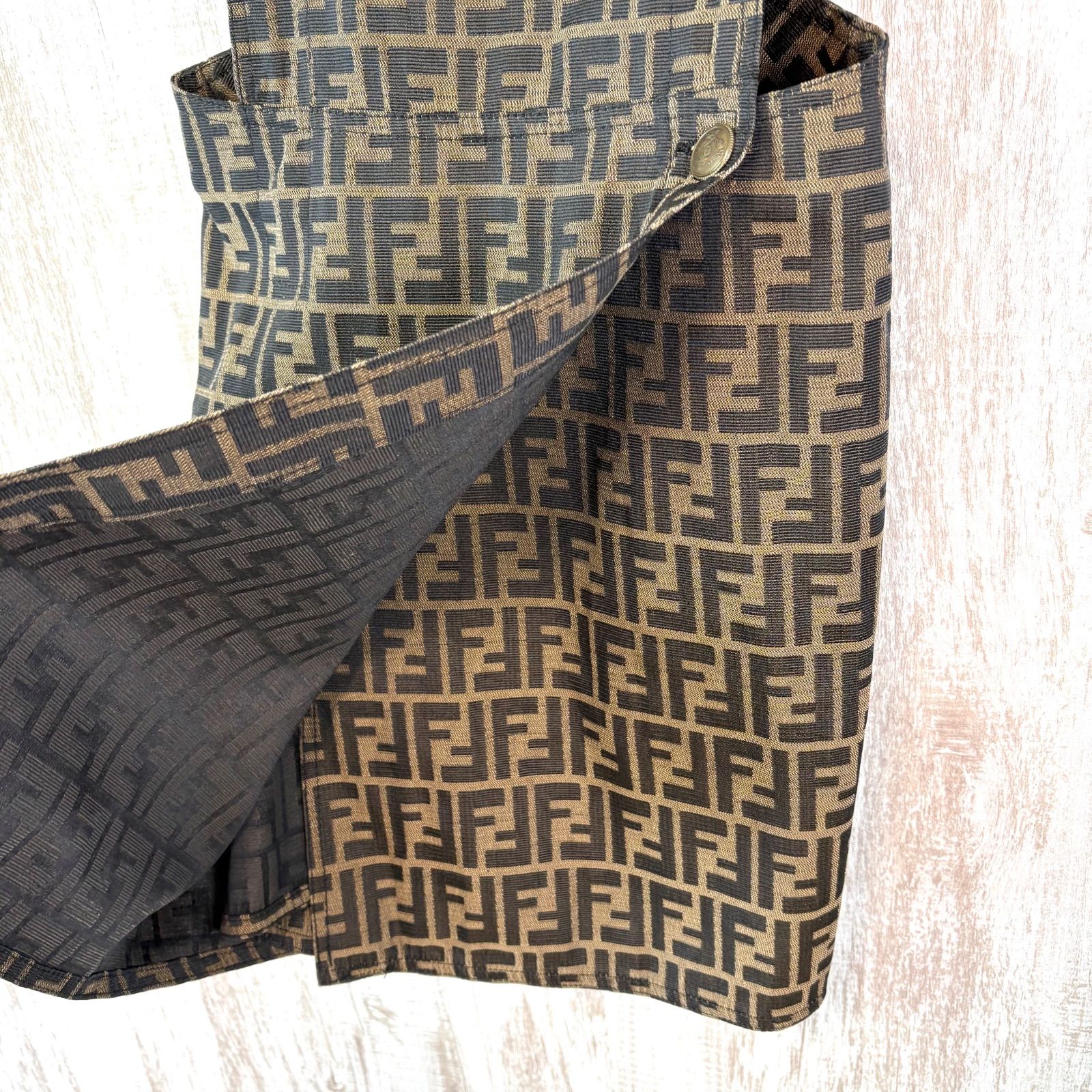 希少 FENDI フェンディ ズッカ ロゴ総柄 デニム サロペット ワンピース