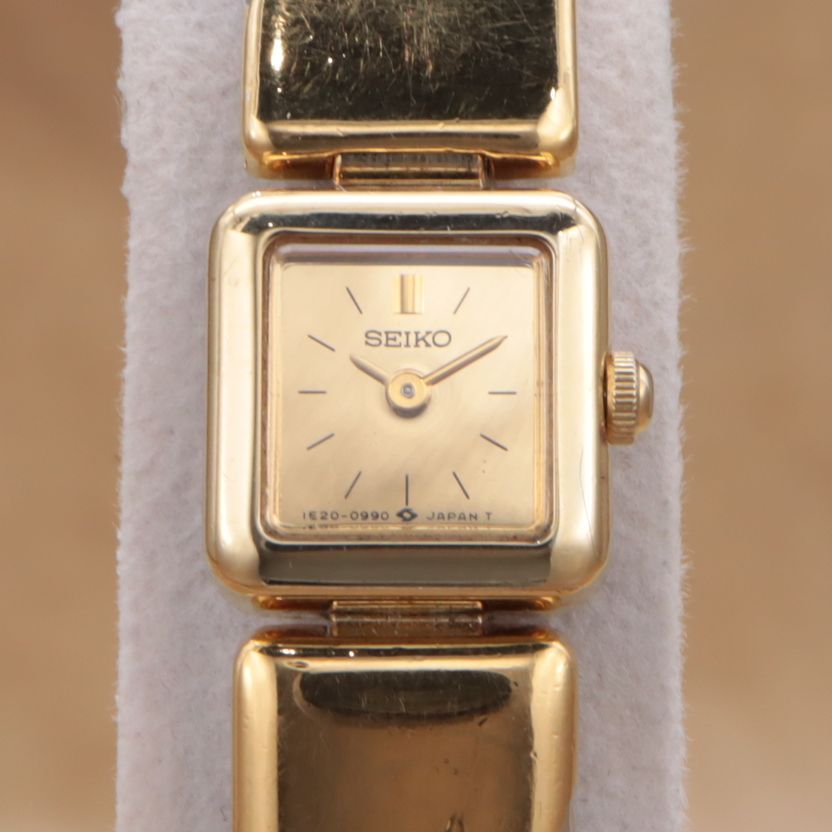 セイコー SEIKO 1E20-5580 スクエア ゴールド ブレスレット レディース