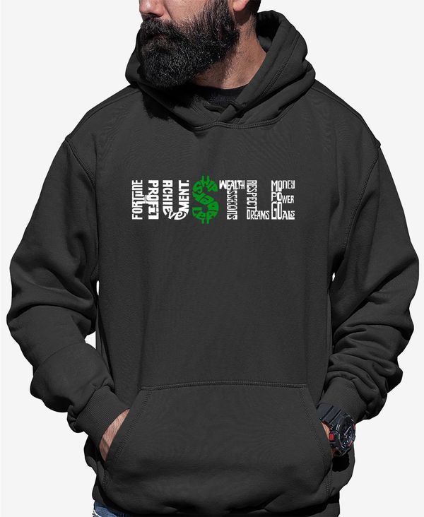 エルエーポップアート メンズ アウター パーカー・スウェット スウェット シャツ LA Pop Art Mens Word Art Hustle Hooded Sweatshirt Dark Gray グレー
