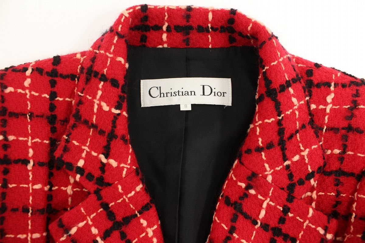 Christian Dior クリスチャンディオール ツイード チェック柄 Christian Dior クリスチャンディオール ツイード チェック柄