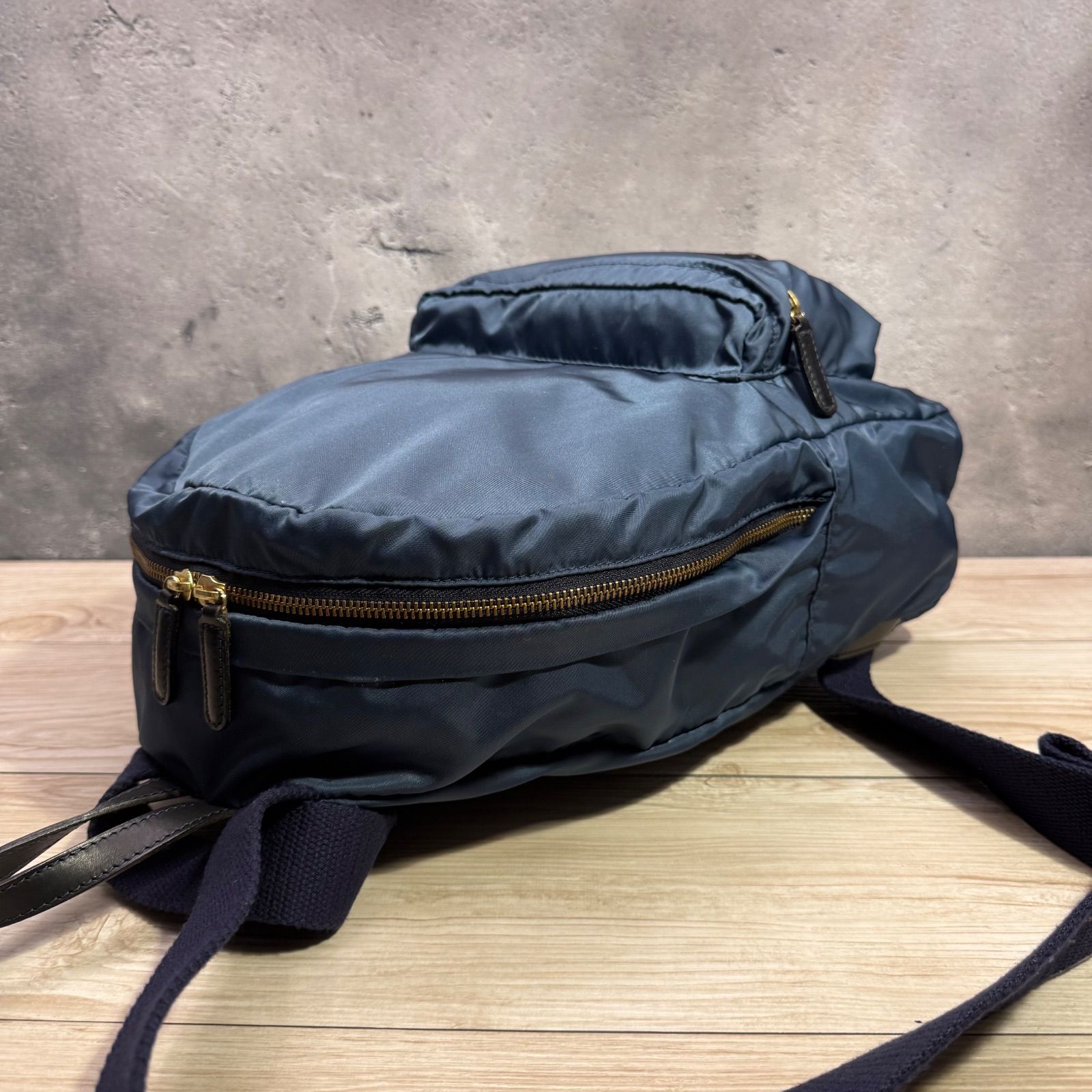 Felisi 17-56 リュック バックパック ナイロン レザー ネイビー
