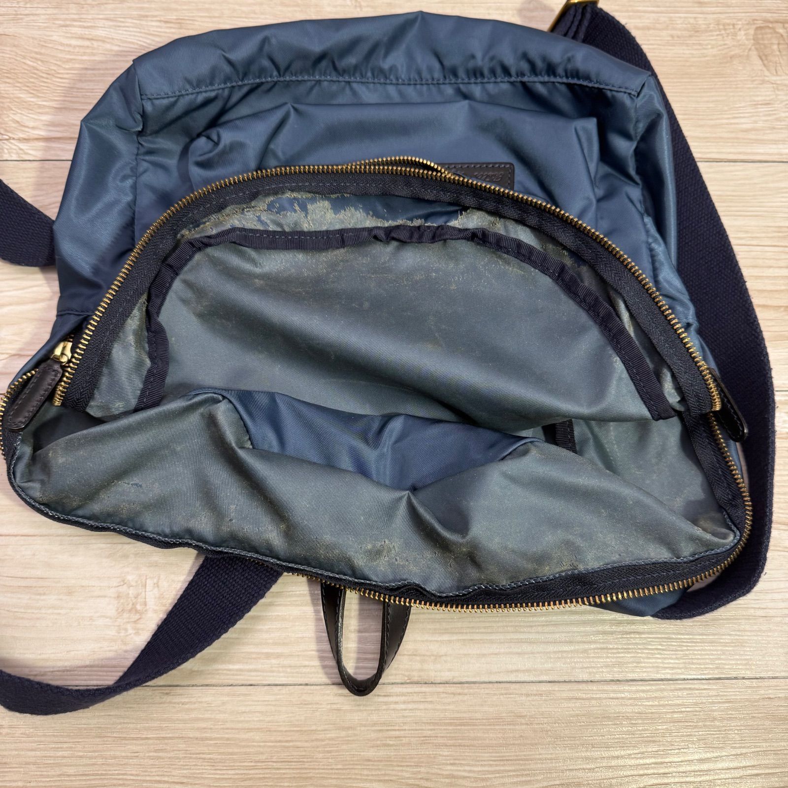 Felisi 17-56 リュック バックパック ナイロン レザー ネイビー