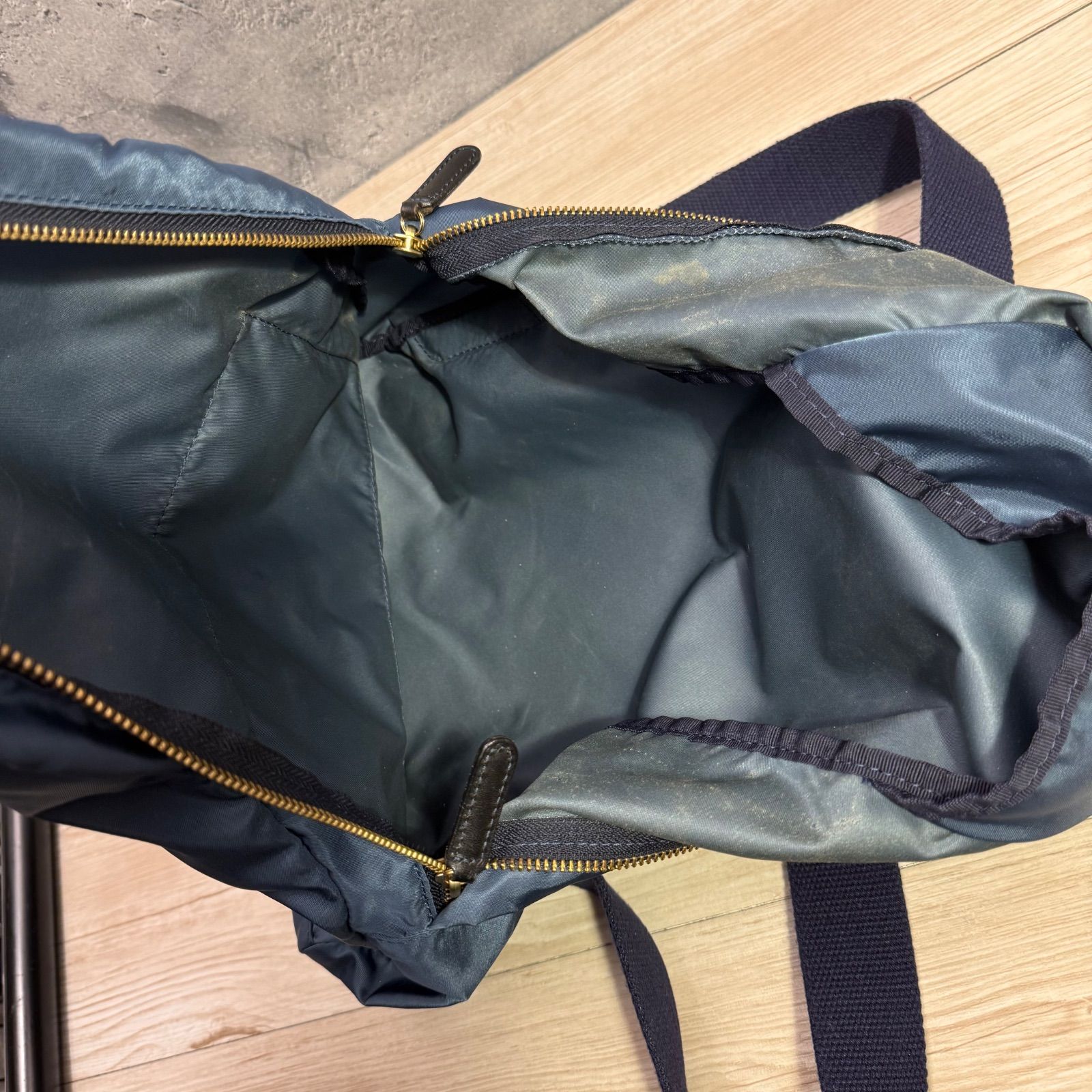 Felisi 17-56 リュック バックパック ナイロン レザー ネイビー