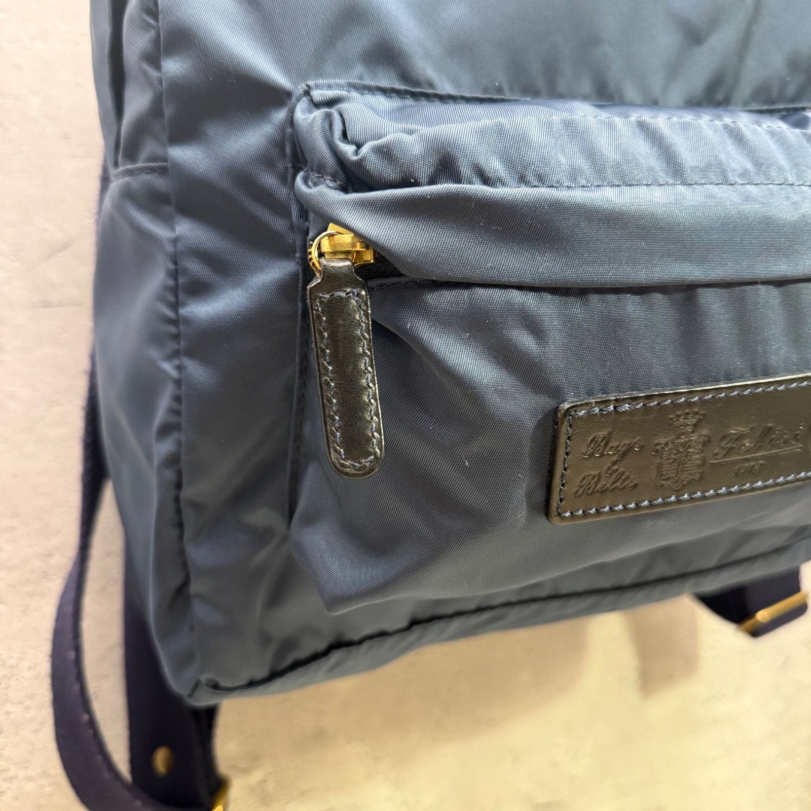 Felisi 17-56 リュック バックパック ナイロン レザー ネイビー