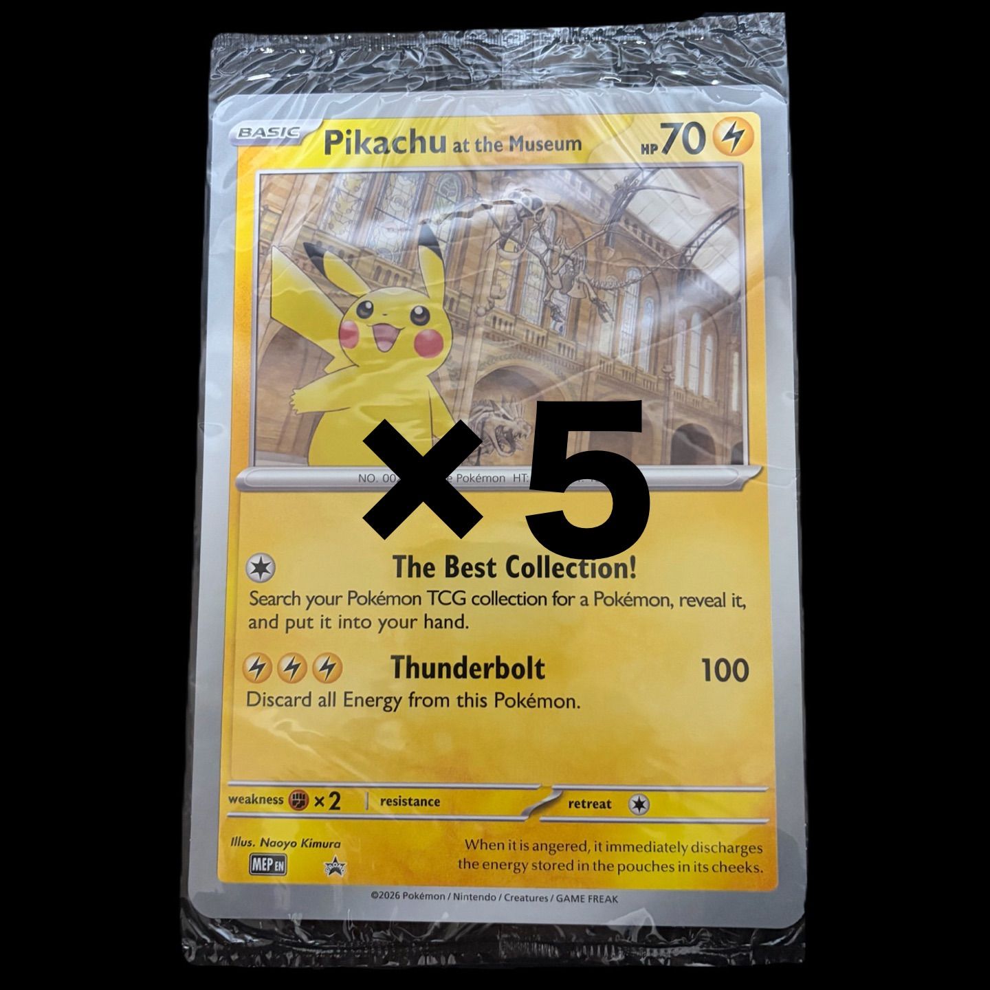 即納】×5枚 新品未開封 ポケモンカード ピカチュウ プロモ 自然史