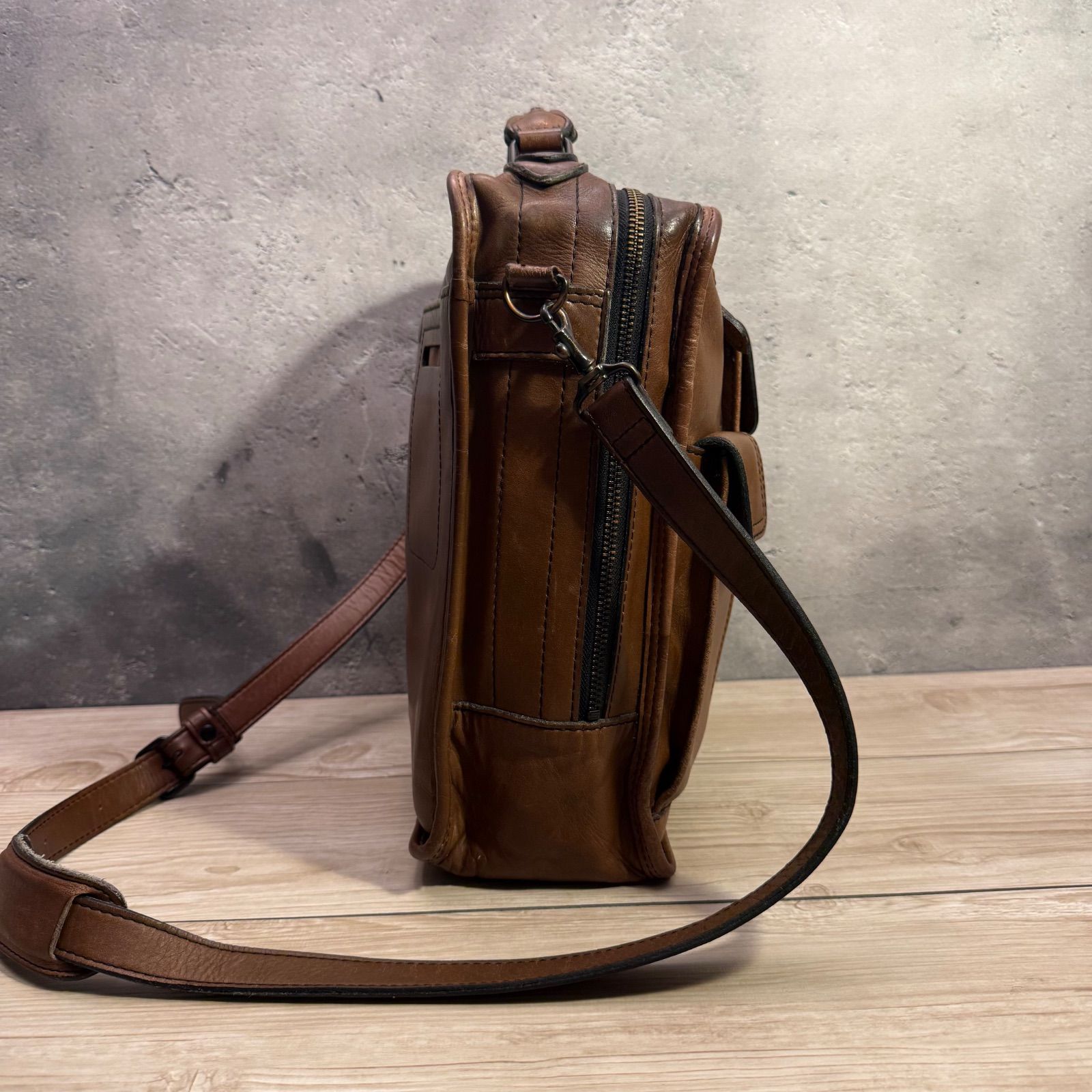 PORTER ポーター バロン メッセンジャーバッグ 斜めがけ レザー ブラウン PORTER BARON ポーター バロン 2WAY レザー ショルダーバッグ ブリーフ