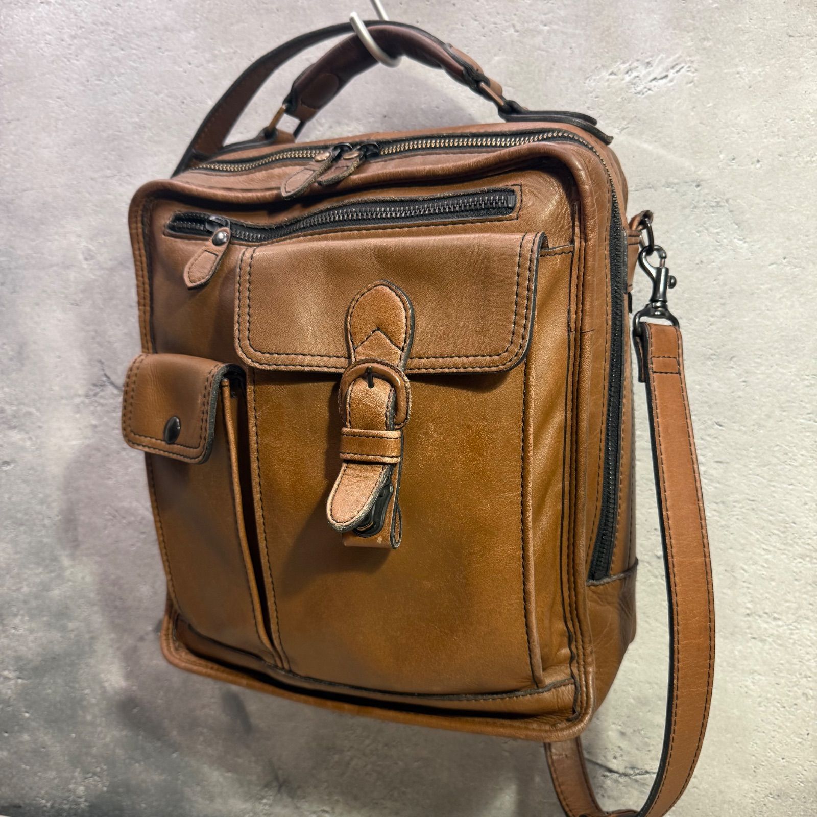 PORTER BARON 2WAYレザーショルダー 茶 PORTER BARON ポーター バロン 2WAY レザー ショルダーバッグ ブリーフ