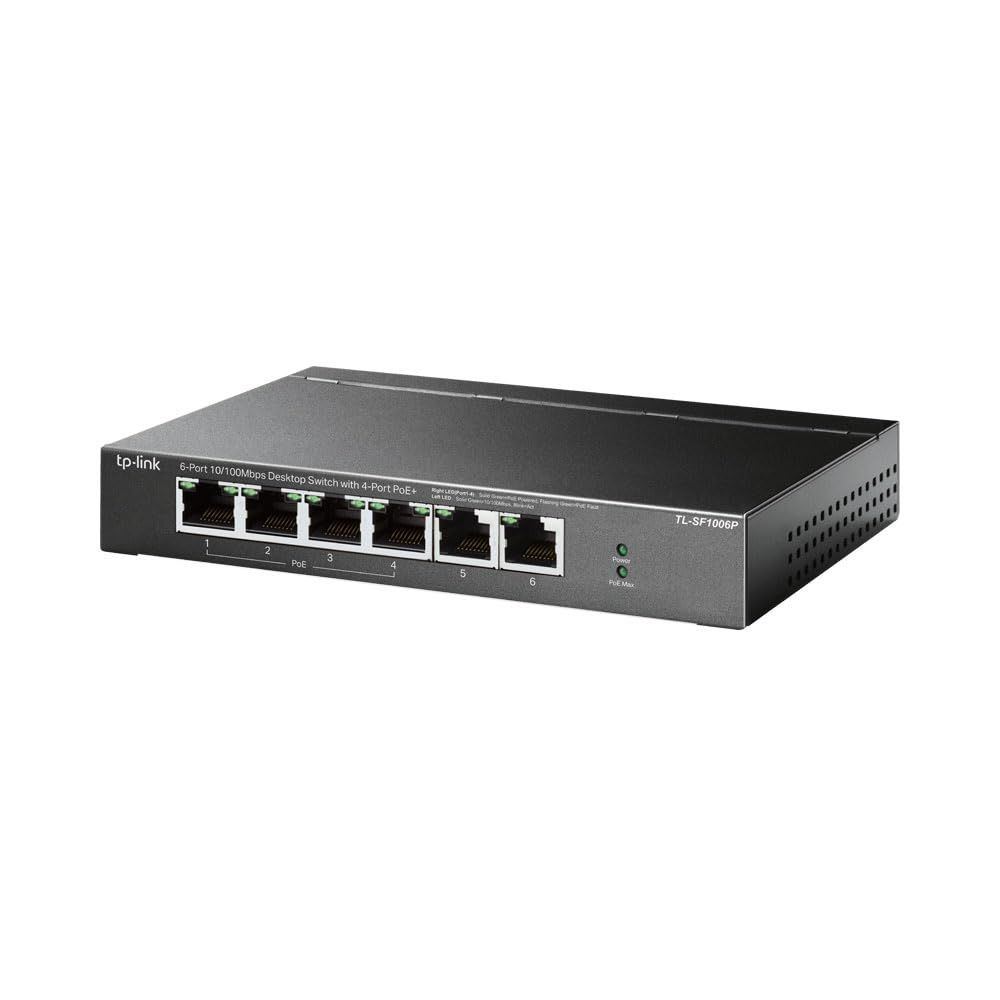 新品 TP-Link 6ポート10/100Mbps デスクトップスイッチ ( PoE + 4ポート 搭載 ) TL-SF1006P(UN)