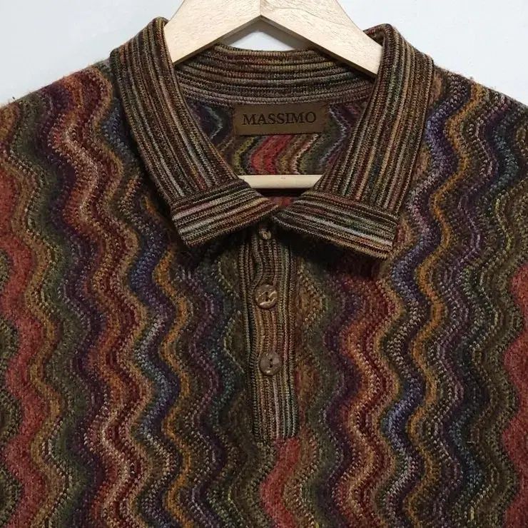 大得価，限定SALE 100 MASSIMO マッシモ ZIGZAG ウール カラーニット