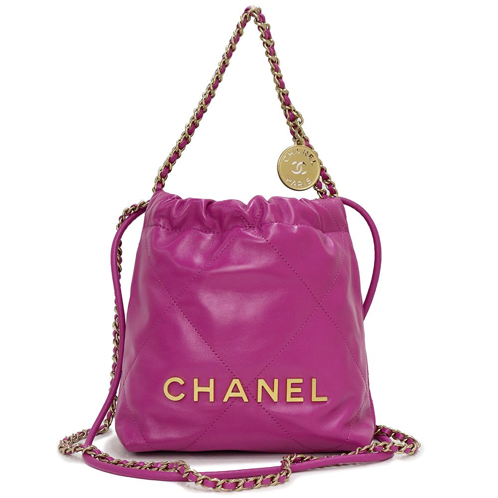 日本買蔵 未使用CHANEL マトラッセ ミニチェーンバッグ カーフスキン