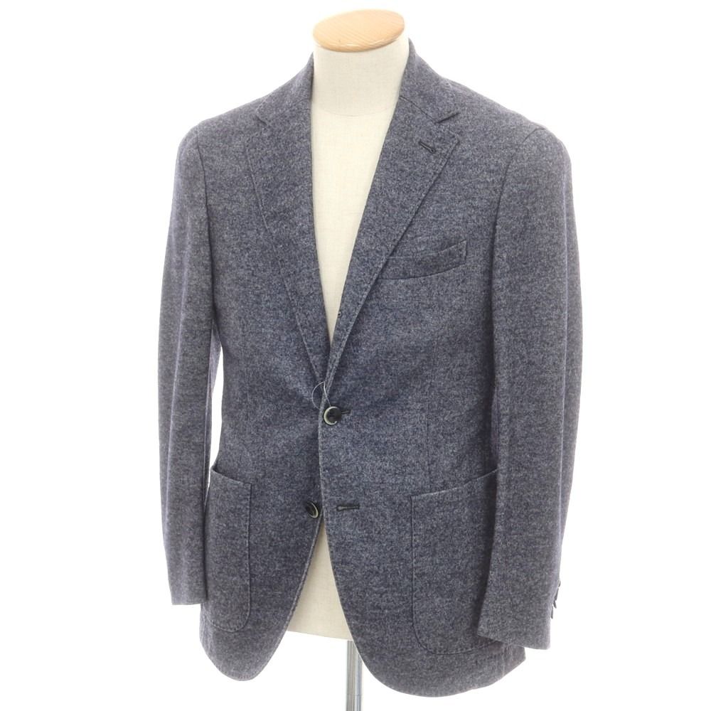 【中古】カンタレリ Cantarelli ポリエステルウール 3B テーラードジャケット グレーネイビー【サイズ44】【メンズ】 中古】カンタレリ Cantarelli ポリエステルウール 3B テーラード