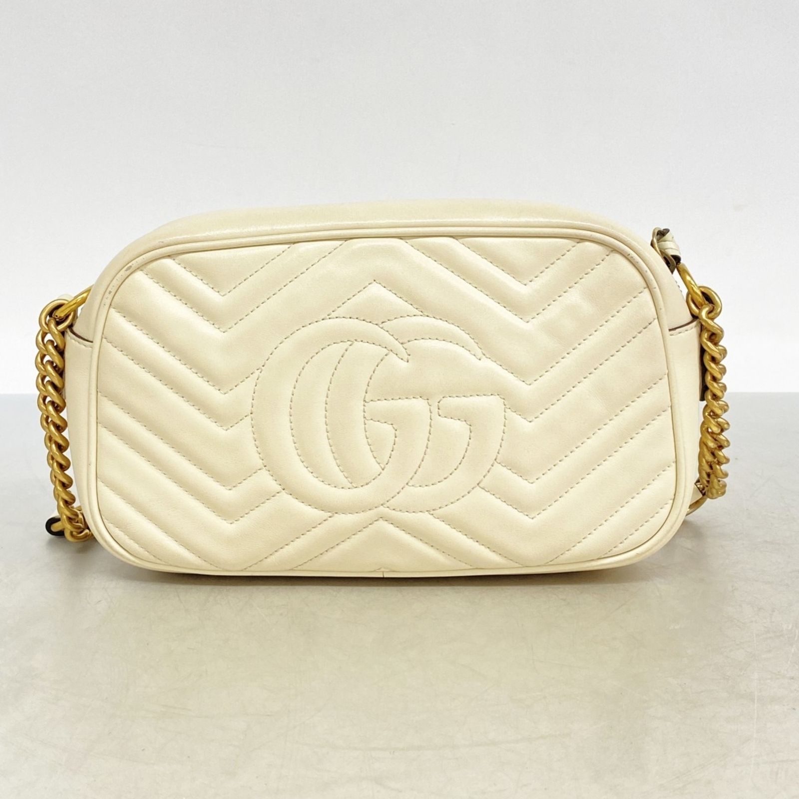 グッチ GUCCI GGマーモントショルダー 447632 ホワイト レザー レディース ショルダーバッグ グッチ(Gucci) グッチ ショルダーバッグ GGマーモント 447632 レザー