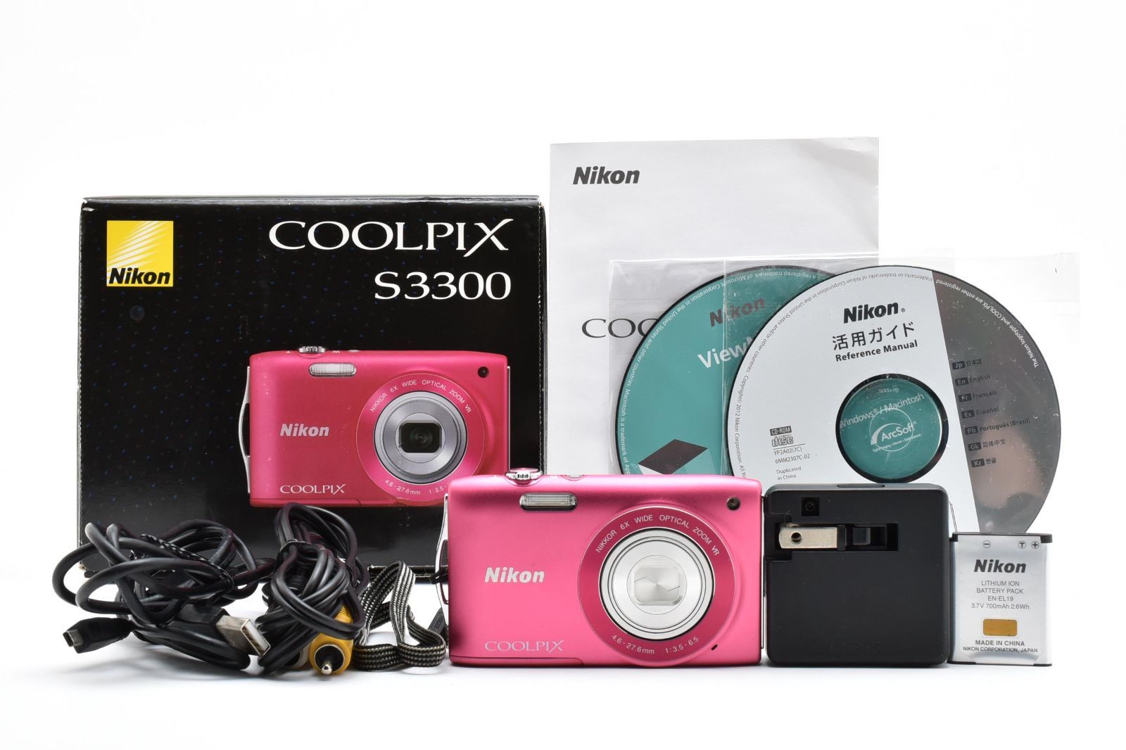 アウトレット大阪 Nikon COOLPIX S3300 ピンク 美品 充電器等付属