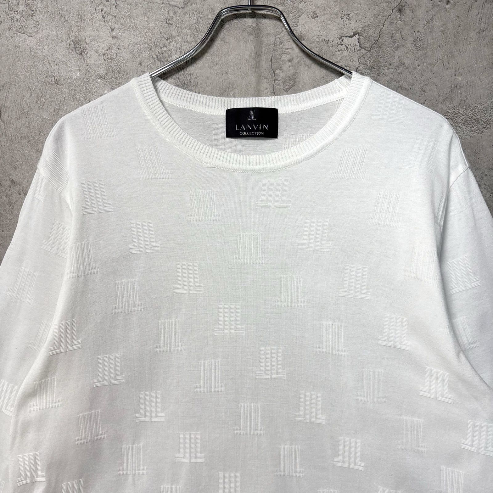 ランバンコレクション LANVIN COLLECTION 長袖ニットTシャツ コットン 
