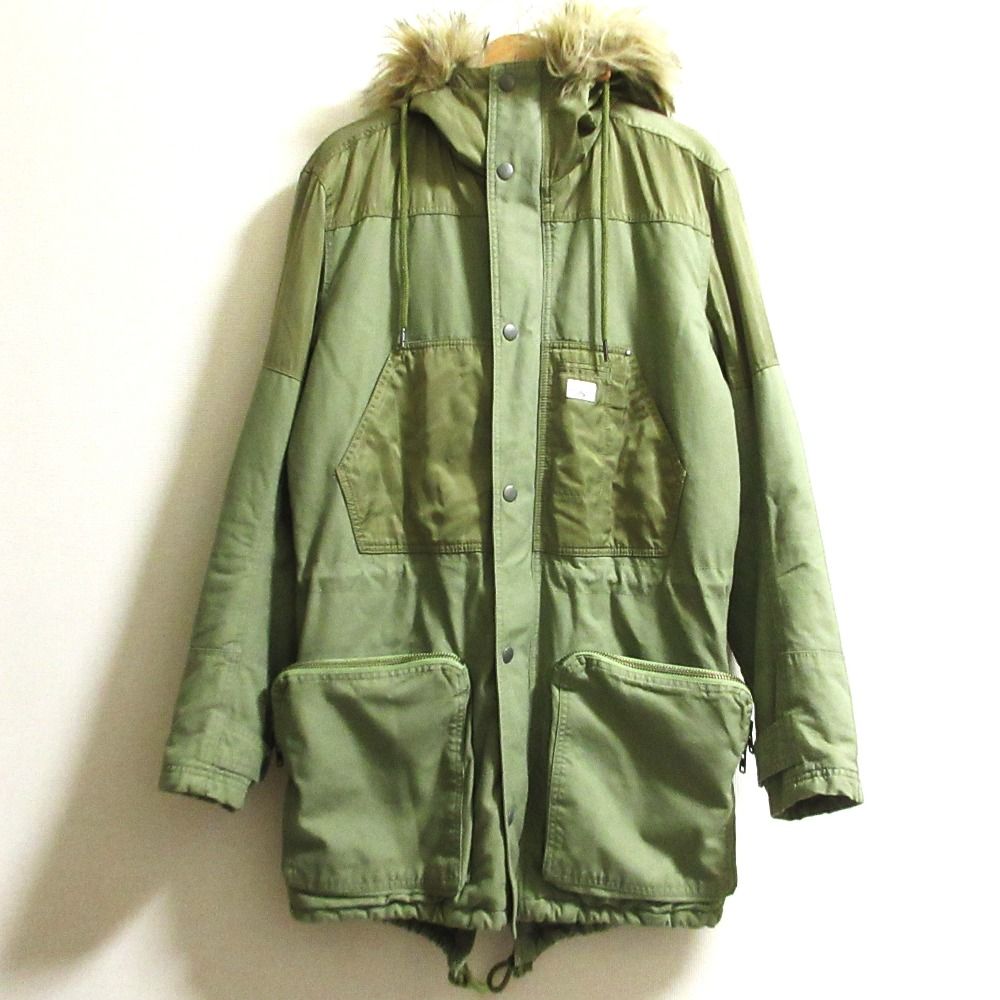 DIESEL ファー付きブルゾン カーキ F モッズ ミリタリー オシャレ