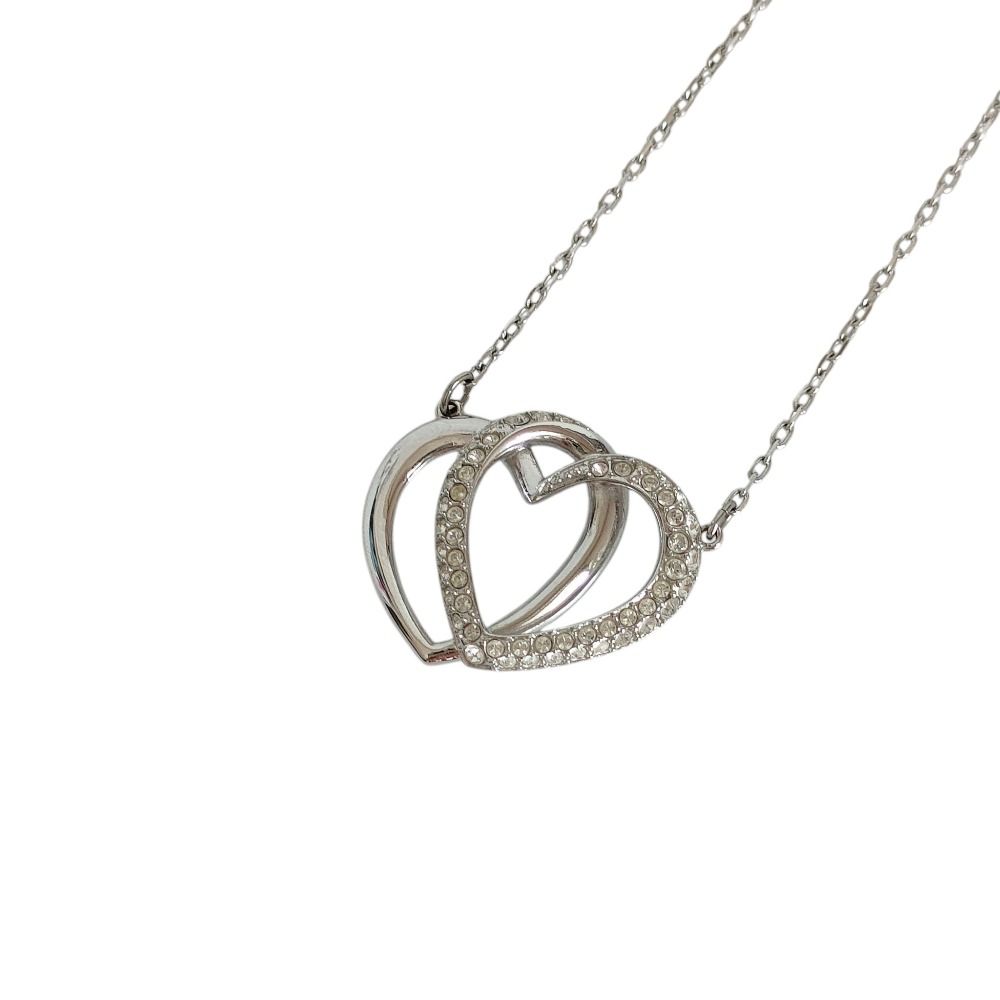 美品 SWAROVSKI スワロフスキー パヴェ Dear ダブルハート チャーム 