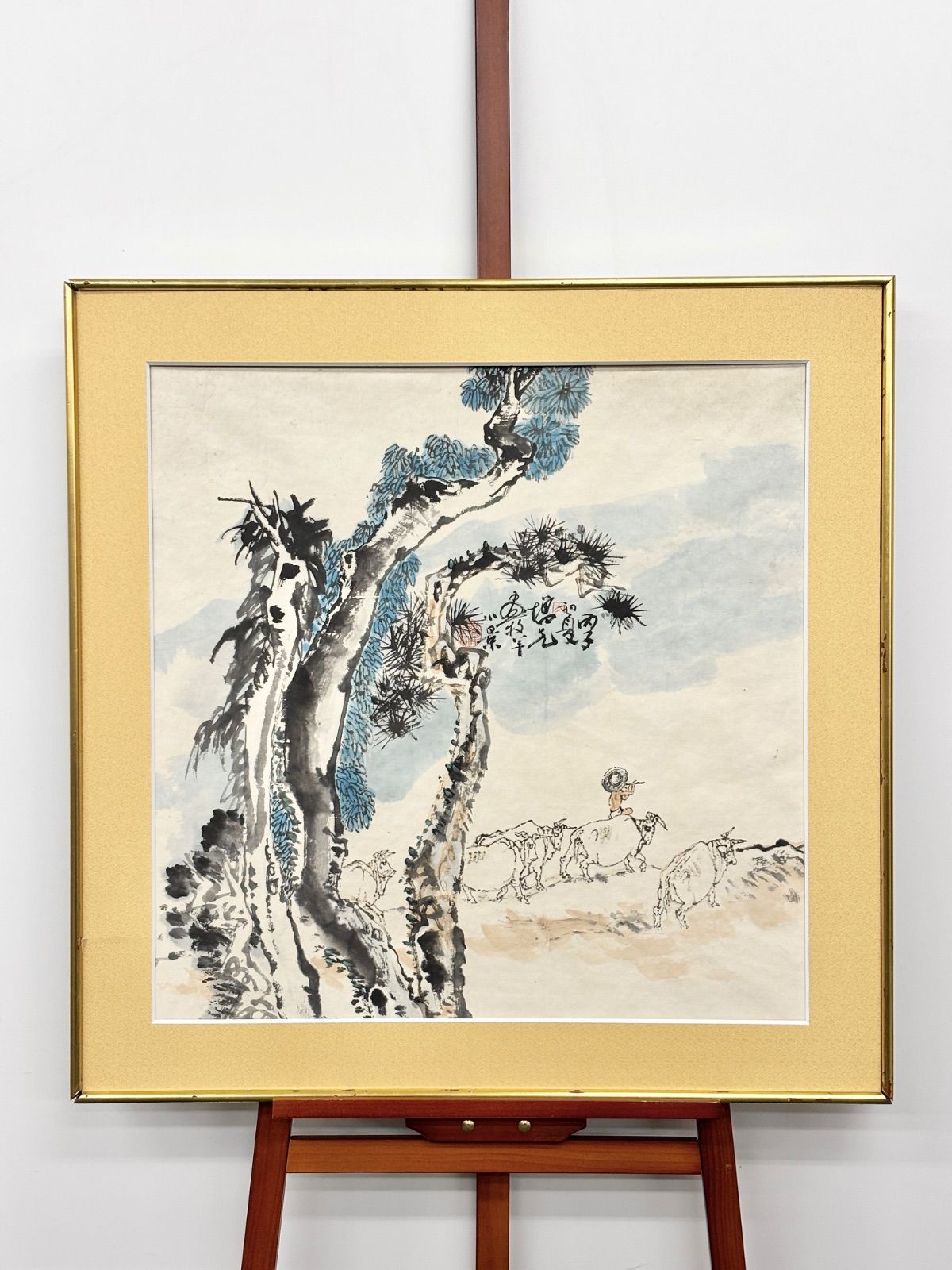 蔵整理品 中国清時代掛け軸 呉石仙作 肉筆水彩絵 骨董品R1619A12-1