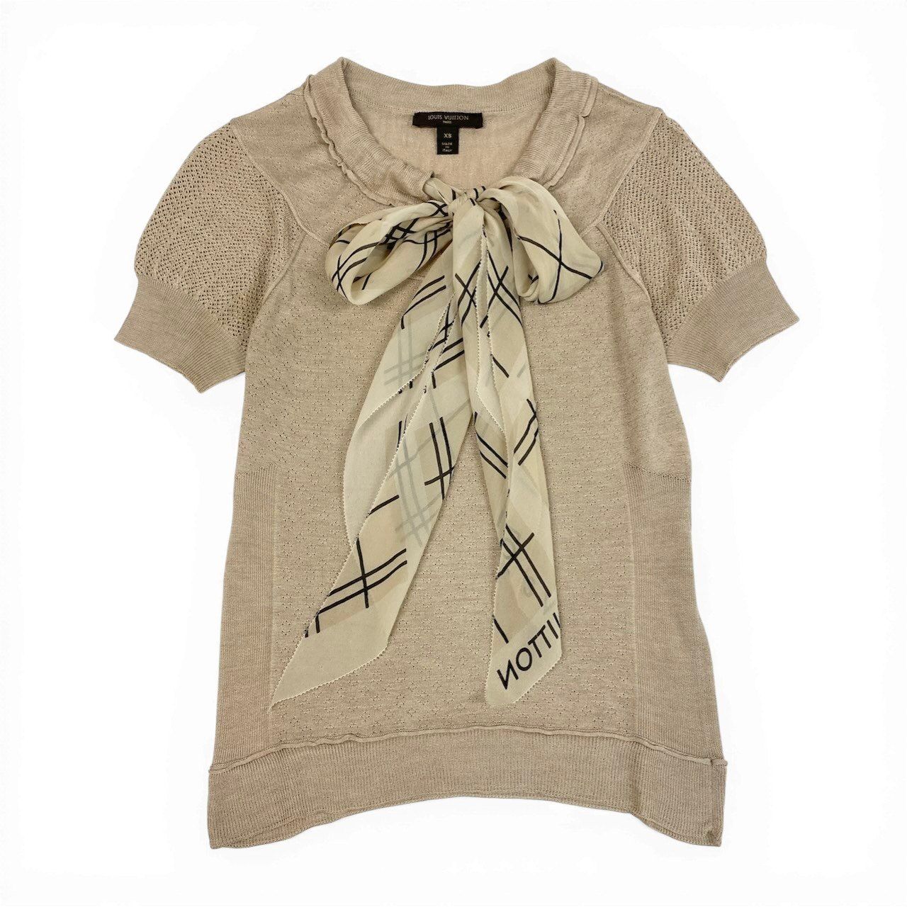 Ec27 LOUIS VUITTON ルイヴィトン シルク半袖ニット スカーフ Ec27 LOUIS VUITTON ルイヴィトン シルク半袖ニット スカーフ