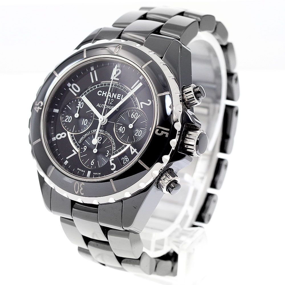  訳あり シャネル CHANEL H0940 J12 41MM 黒セラミック クロノグラフ 自動巻き メンズ 保証書付き_946599 カジュアルジャケット 自動巻き時計 腕時計(アナログ)