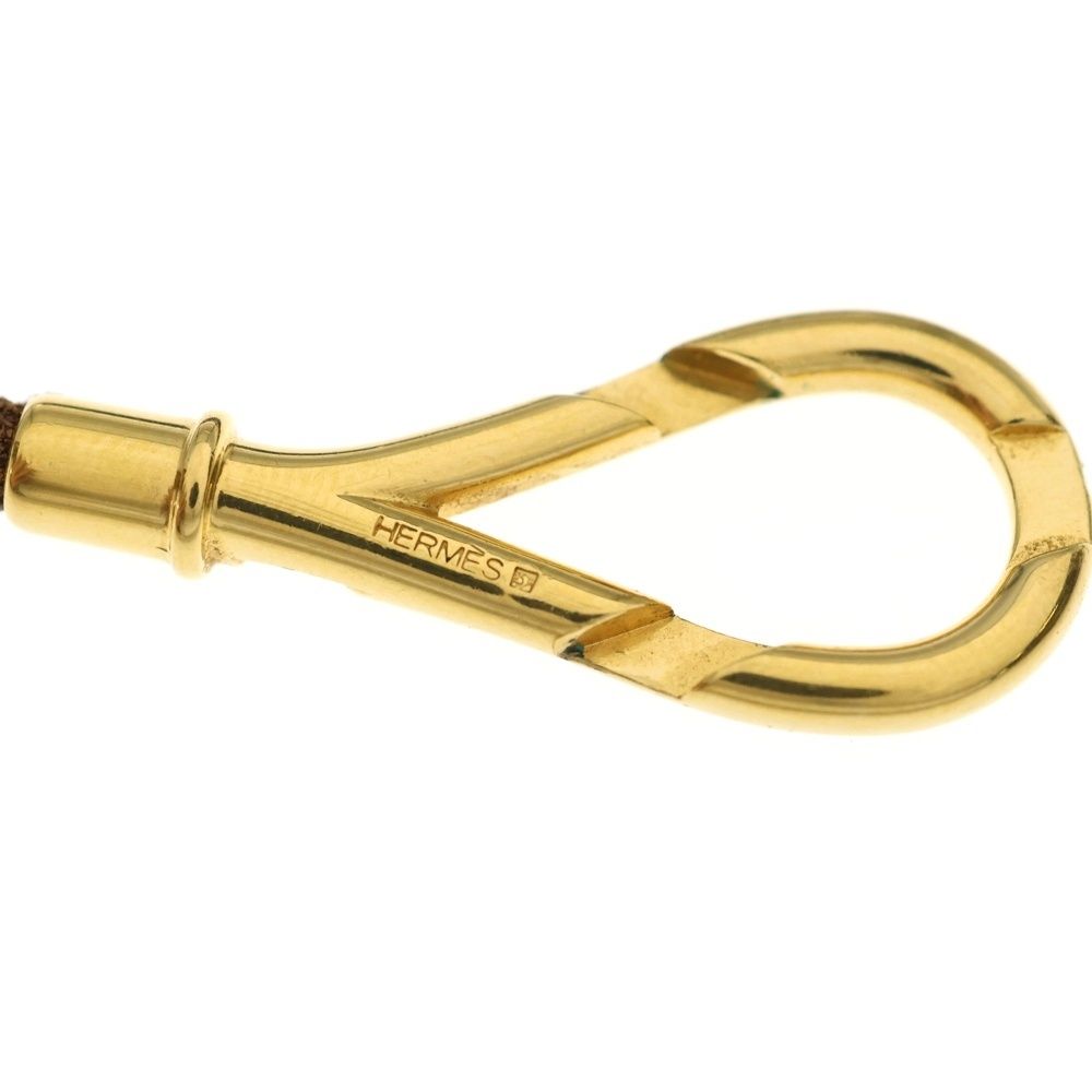 HERMES (エルメス) アタメ レザーブレスレット ブラウン ゴールド金具