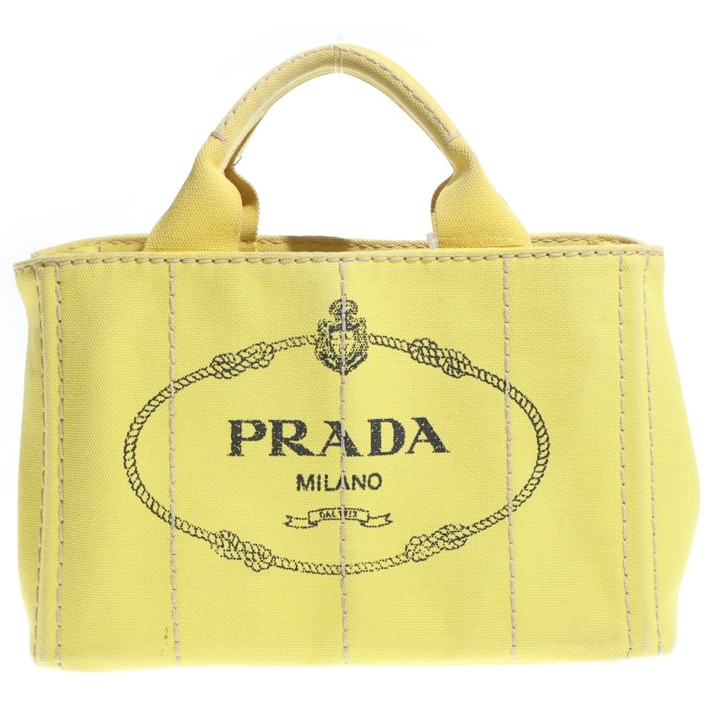 PRADA (プラダ) カナパ ハンドバッグ トートバッグ イエロー 