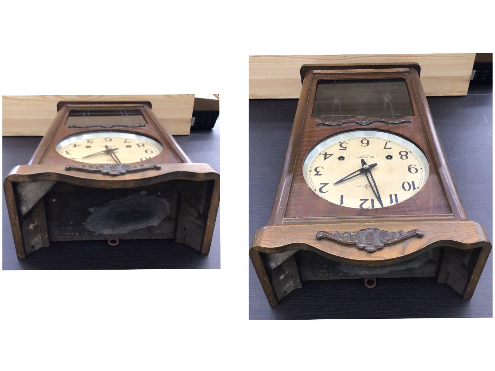 ゼンマイ式振子時計 精工舎 完動品 中古・現状品】精工舎 ゼンマイ式振り子時計 当時物 ジャンク品 K-462