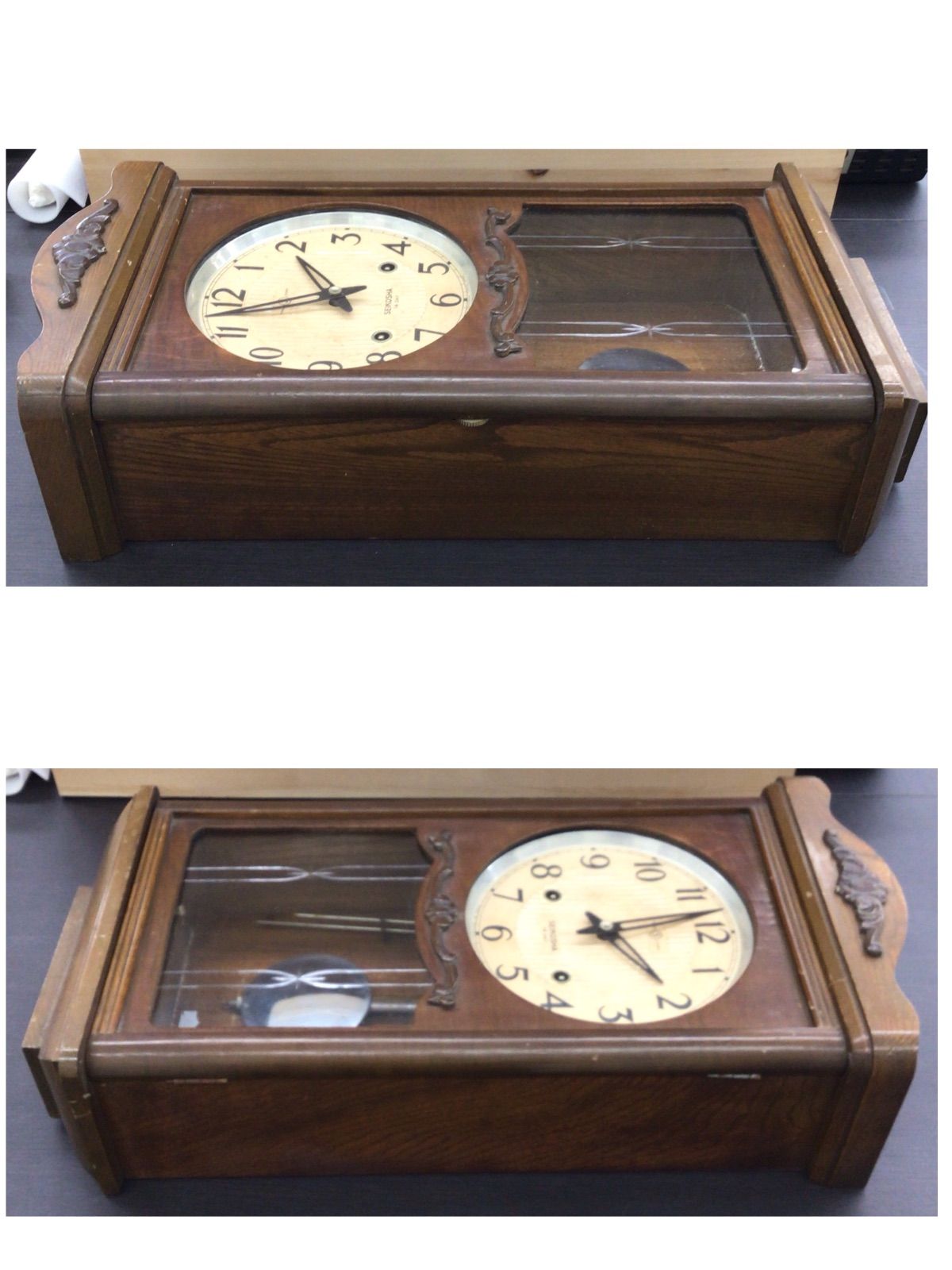 中古・現状品】精工舎 ゼンマイ式振り子時計 当時物 ジャンク品 K-462