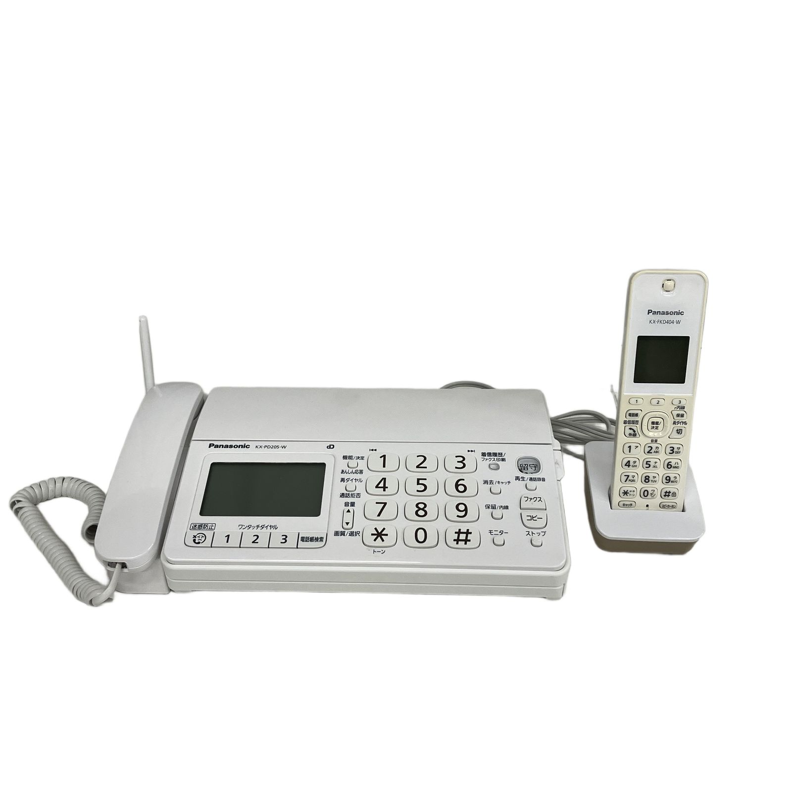 Panasonic おたっくす KX-PD205DL-W FAX 電話機 子機 ファックス 