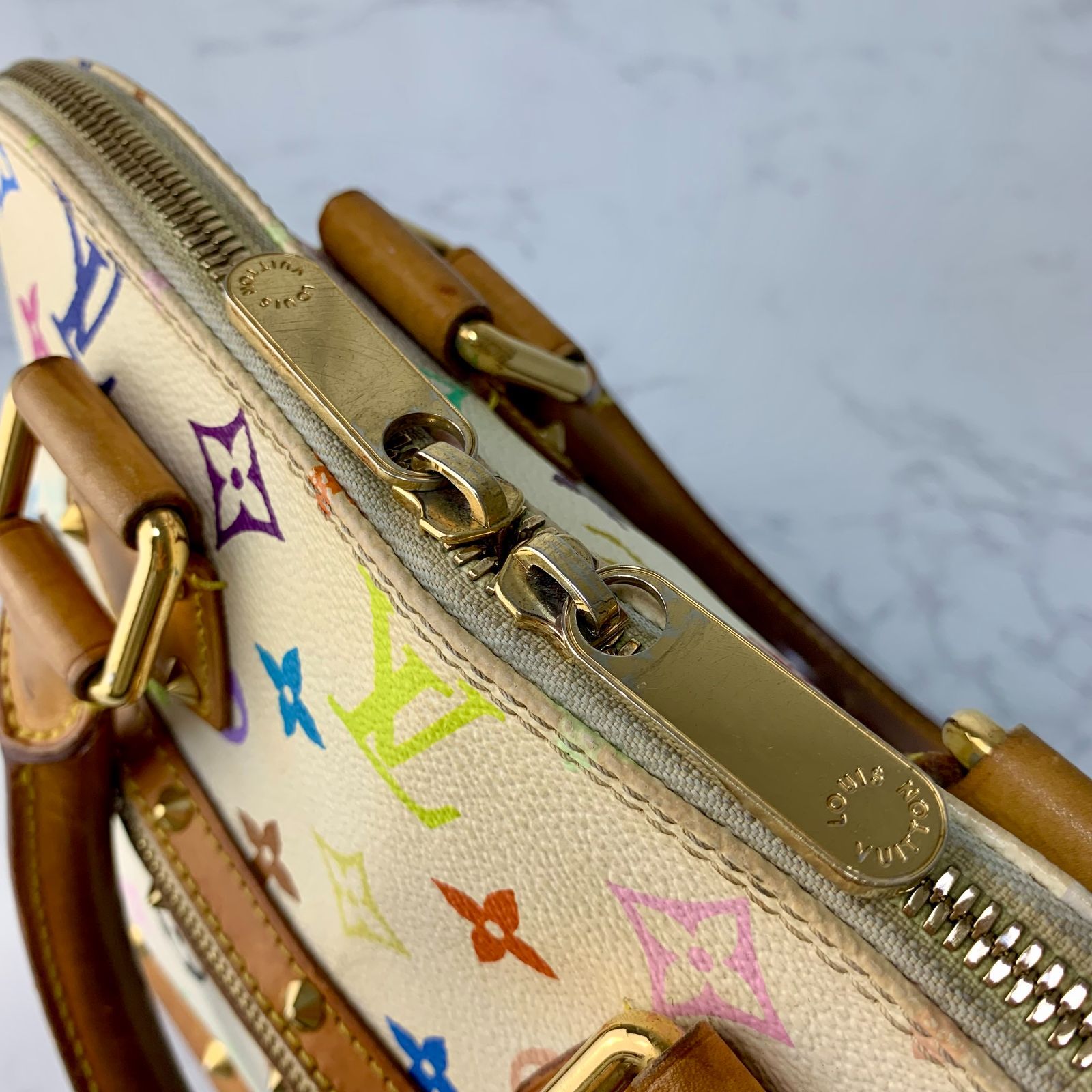 LOUIS VUITTON アルマ 村上隆 コラボ マルチカラー ハンドバッグ 
