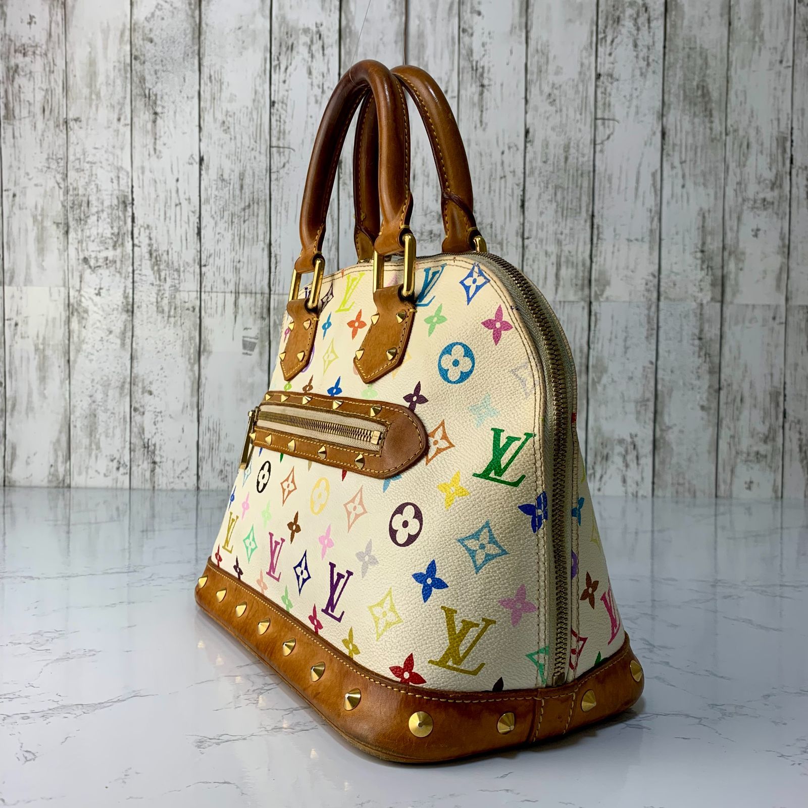 LOUIS VUITTON アルマ 村上隆 コラボ マルチカラー ハンドバッグ 